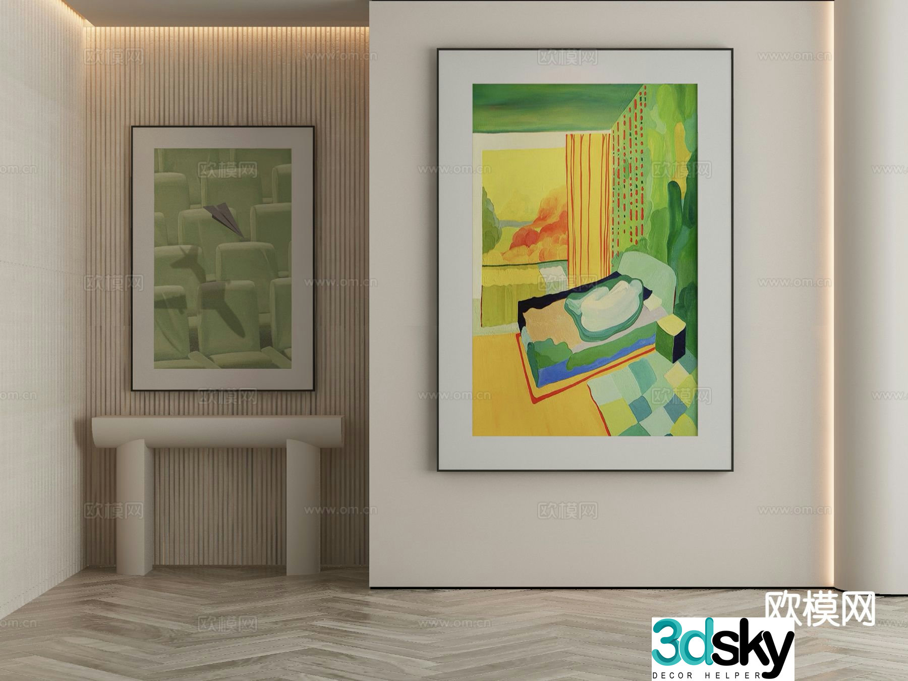 Modern art painting decorative painting 3d model