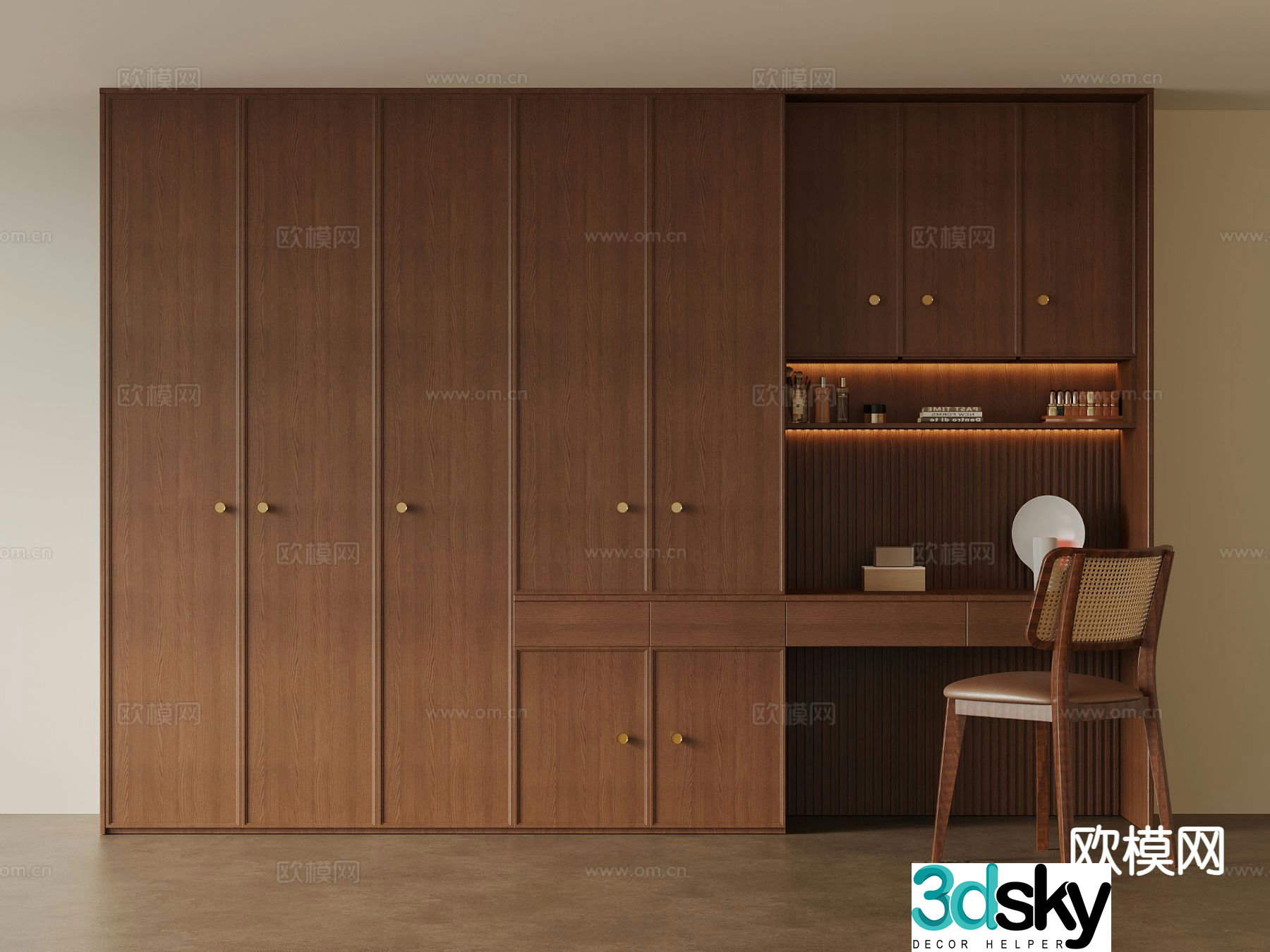 Medieval style wardrobe 3d model