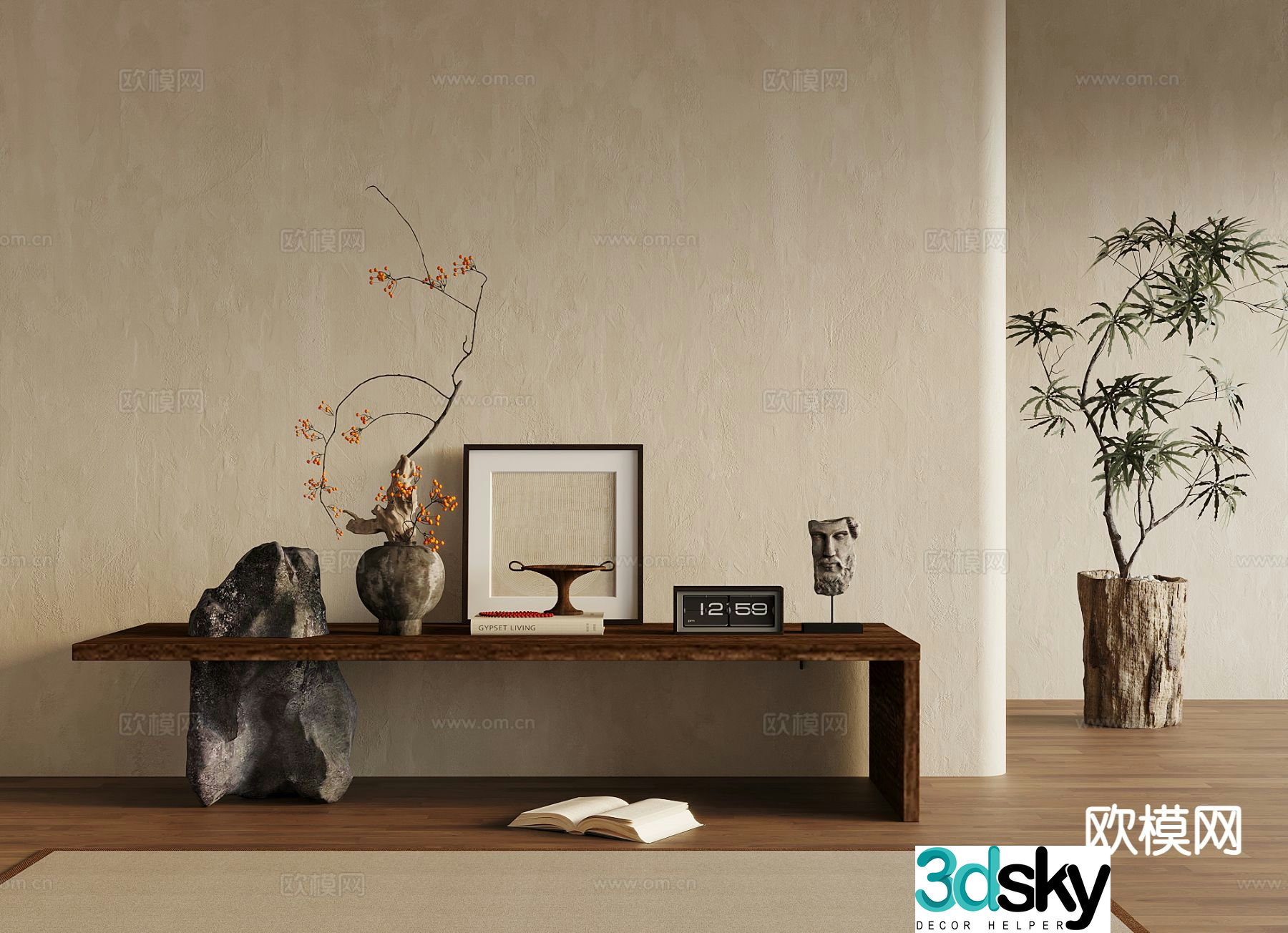 Wabi-Sabi Wind Viewing Terrace 3D Model