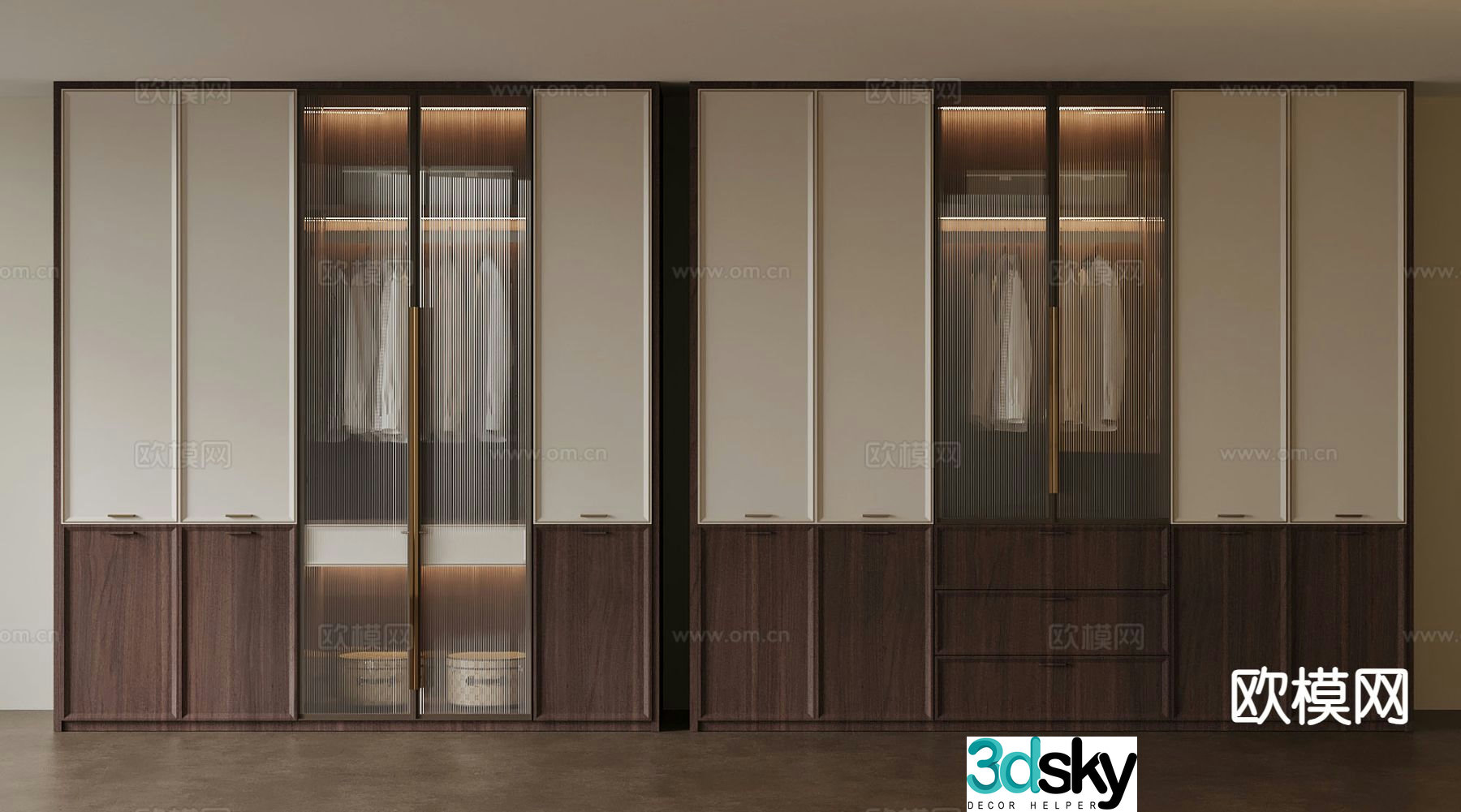New Chinese style wardrobe 3d model