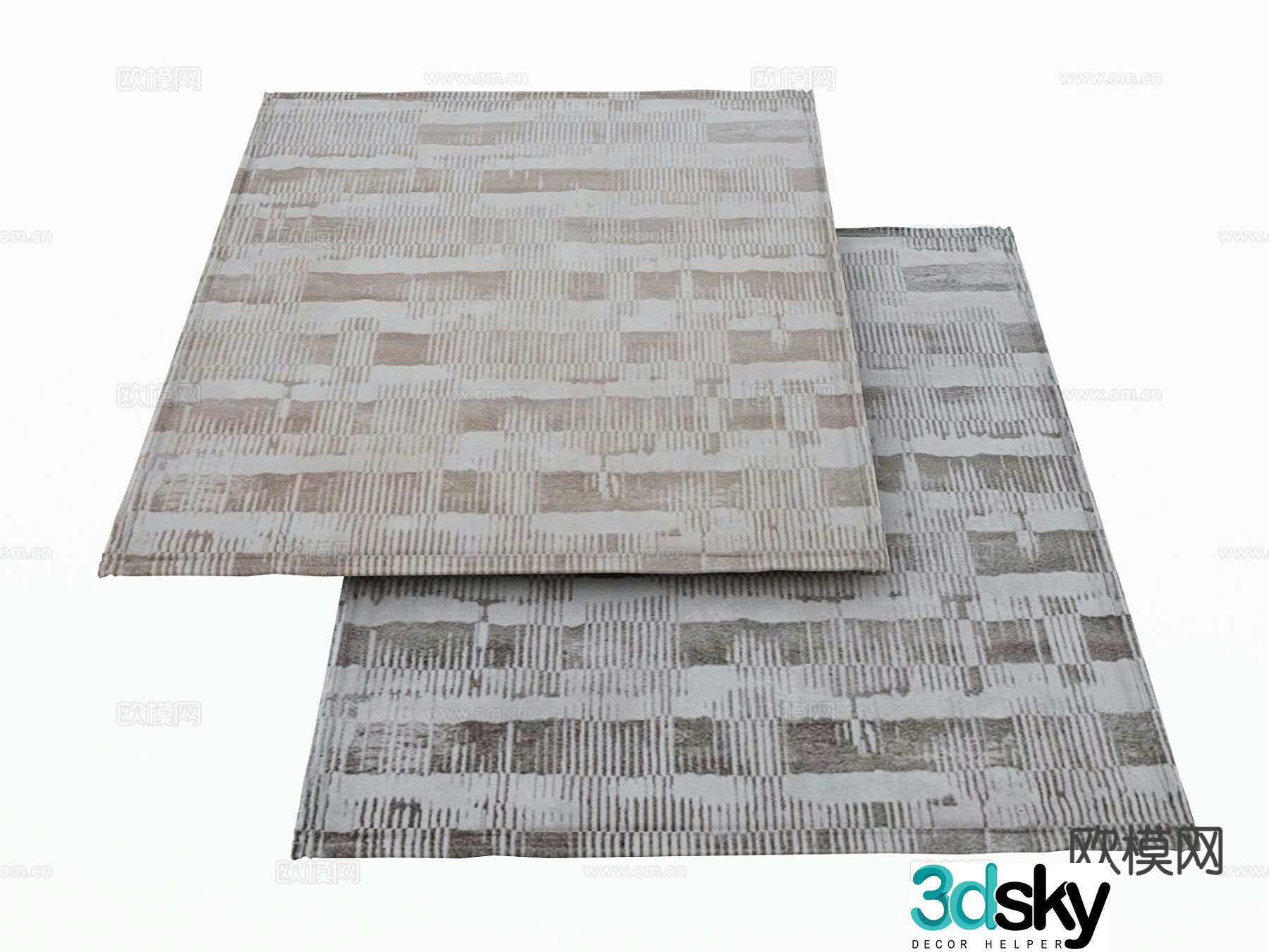 Modern carpet square rug 3d model