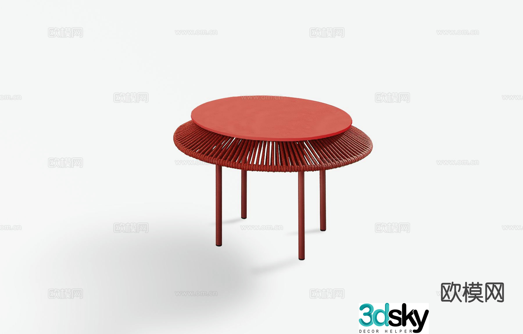Modern patio coffee table outdoor coffee table 3d model