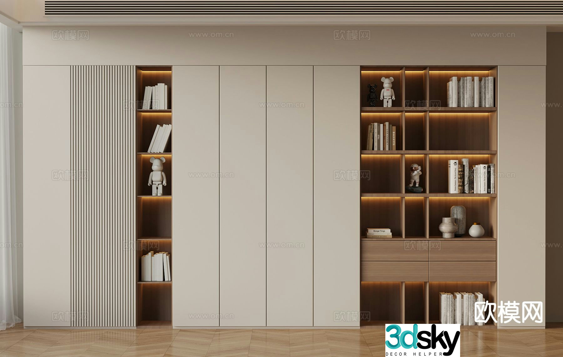 Modern bookcase 3d model
