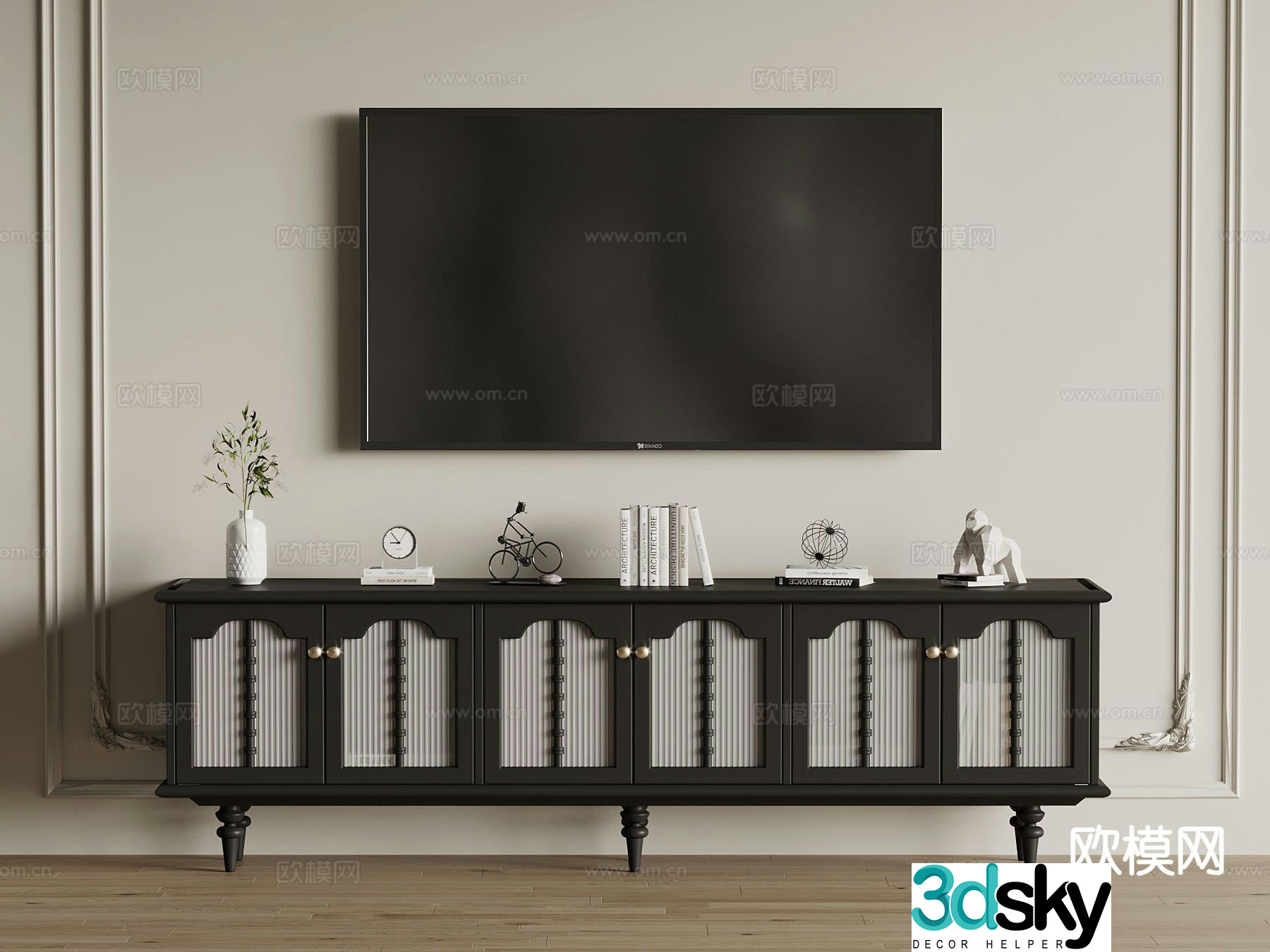 French TV cabinet 3d model