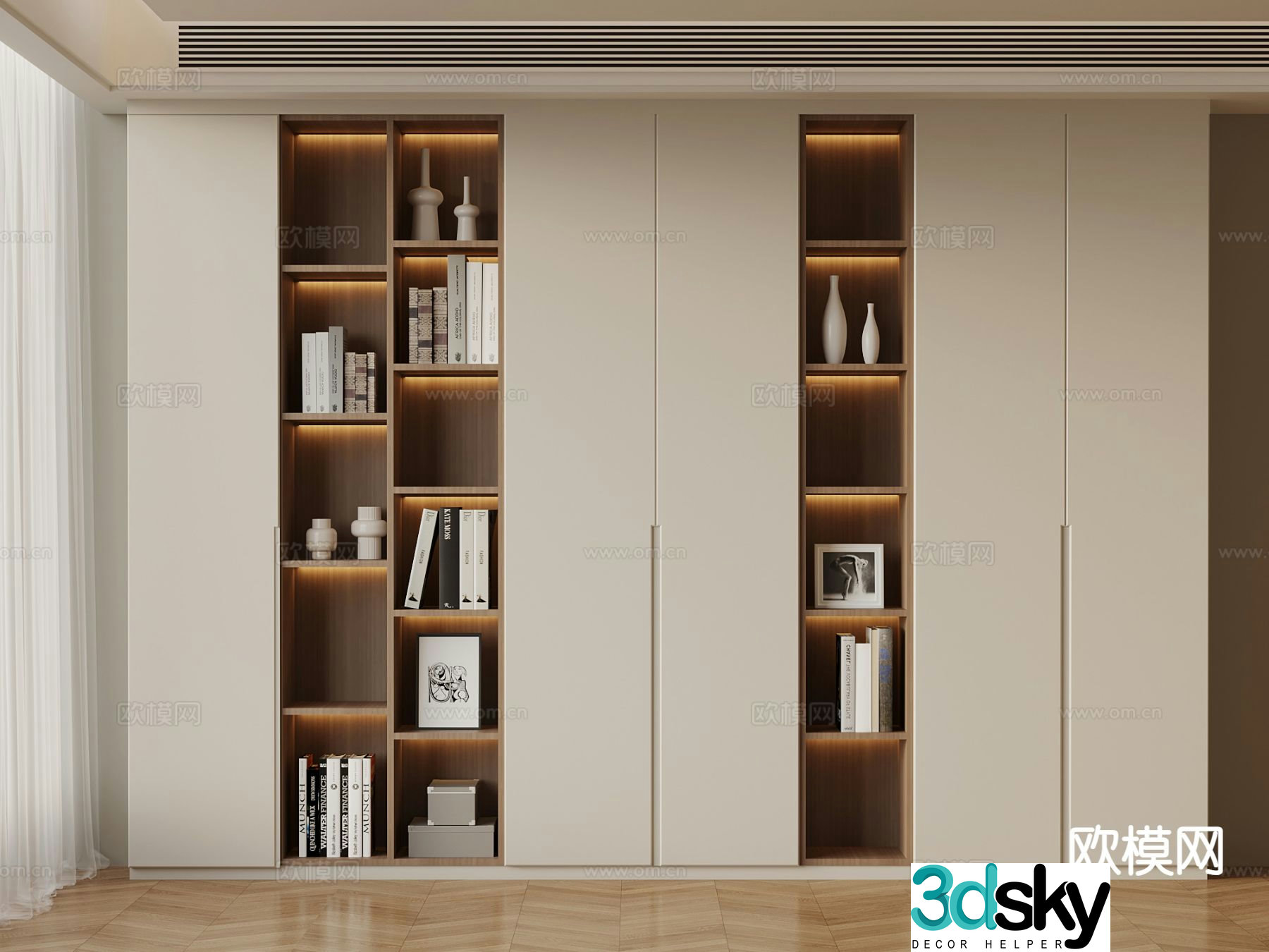 Modern bookcase 3d model