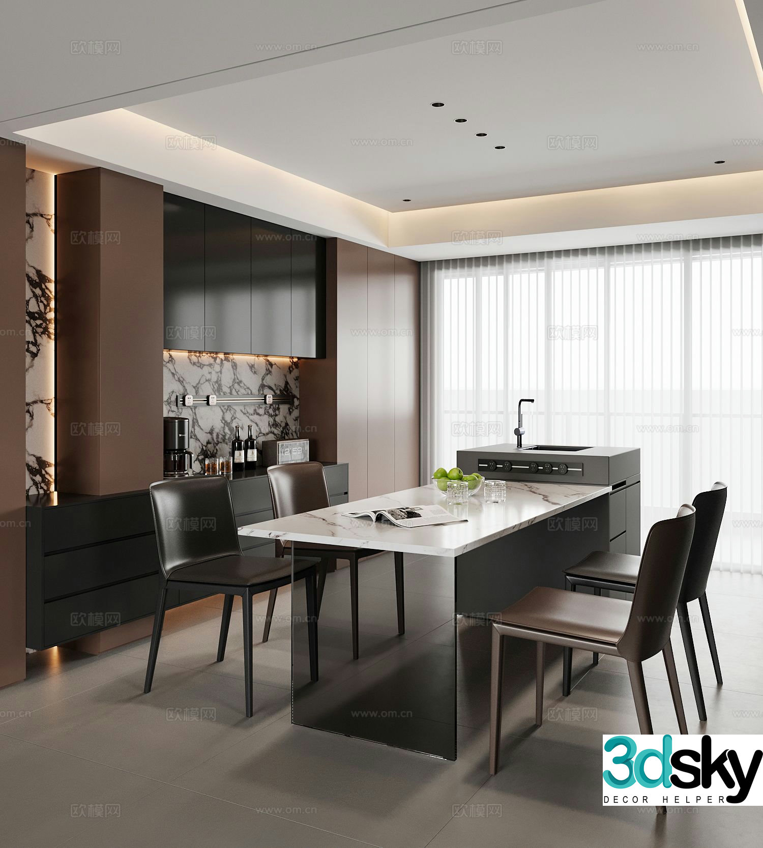 Italian island restaurant 3d model