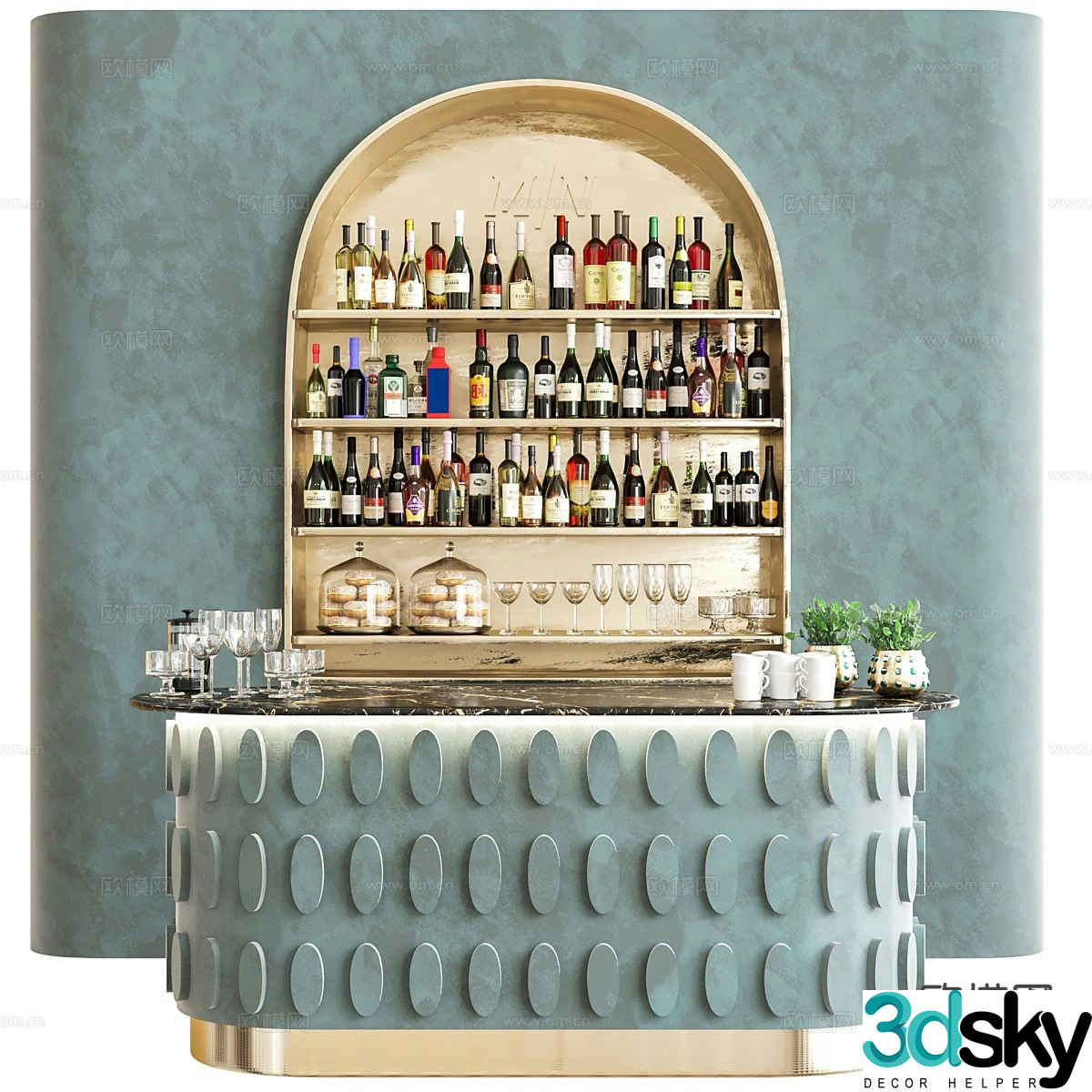 Bar counter 3d model