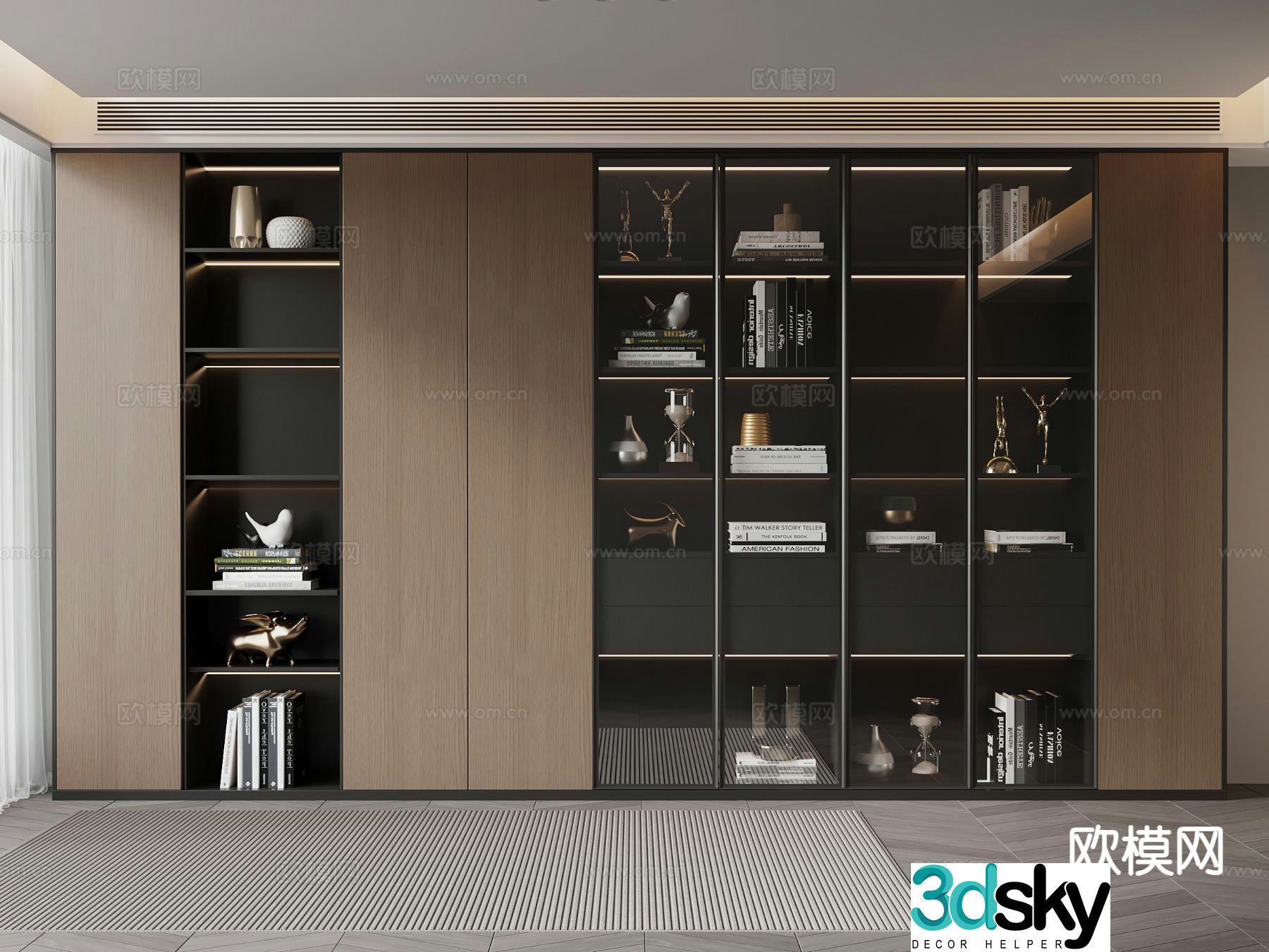 Italian bookcase 3d model