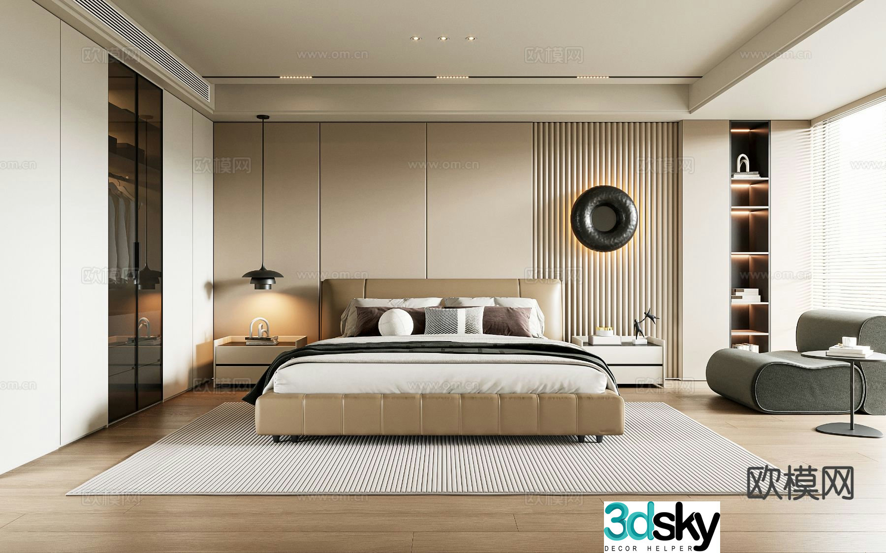 Modern bedroom master bedroom 3d model