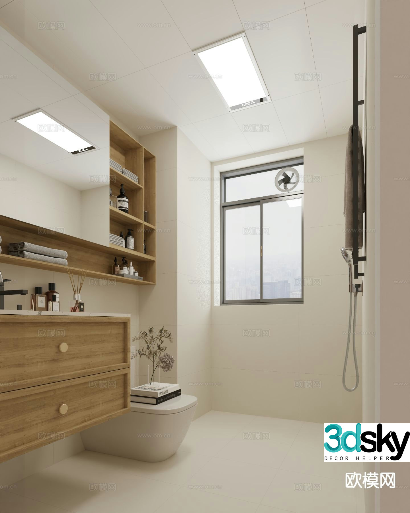 Cream style bathroom bathroom 3d model