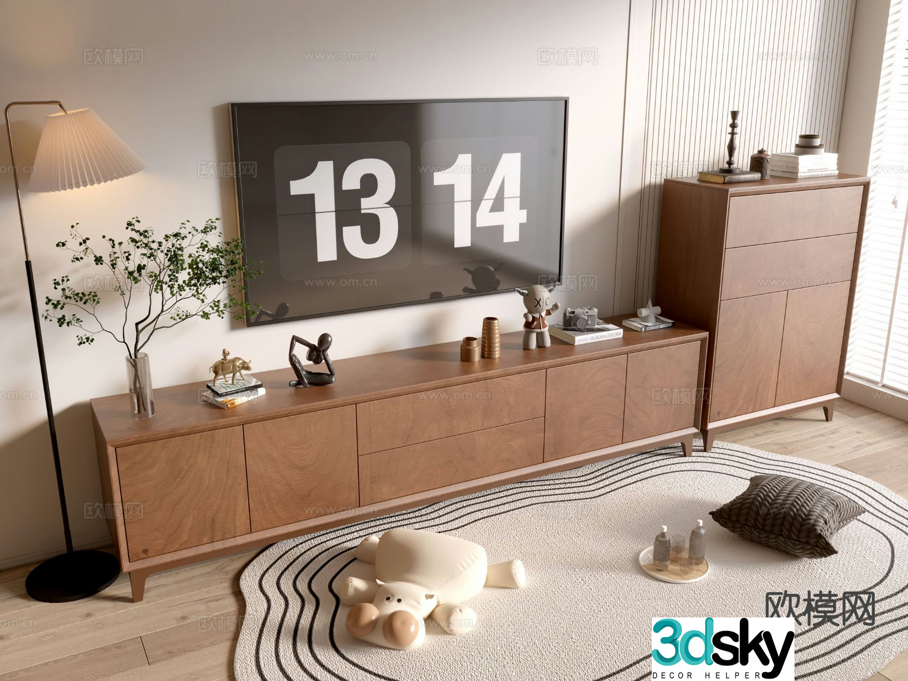 Medieval style TV cabinet 3D model
