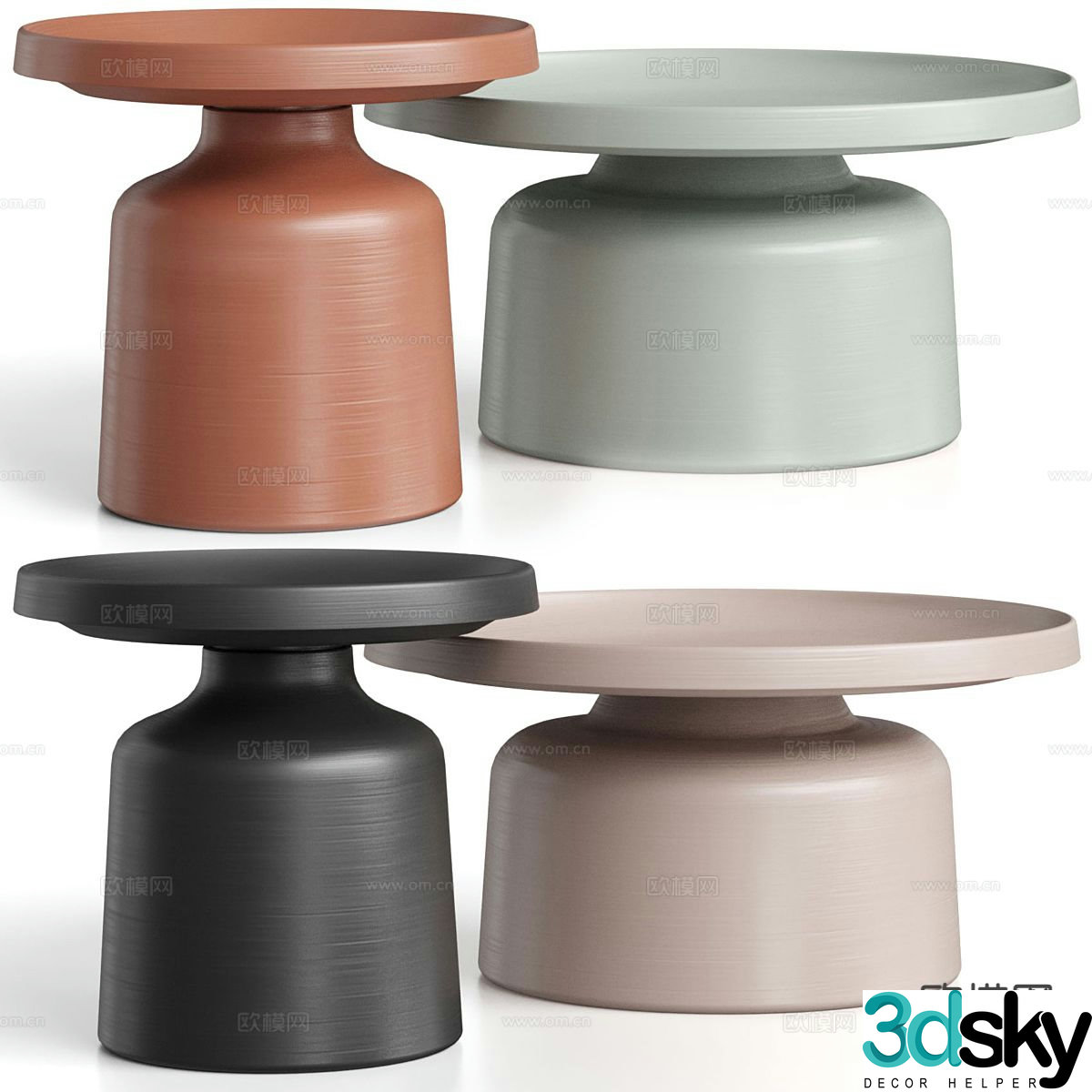 Modern double coffee table 3d model