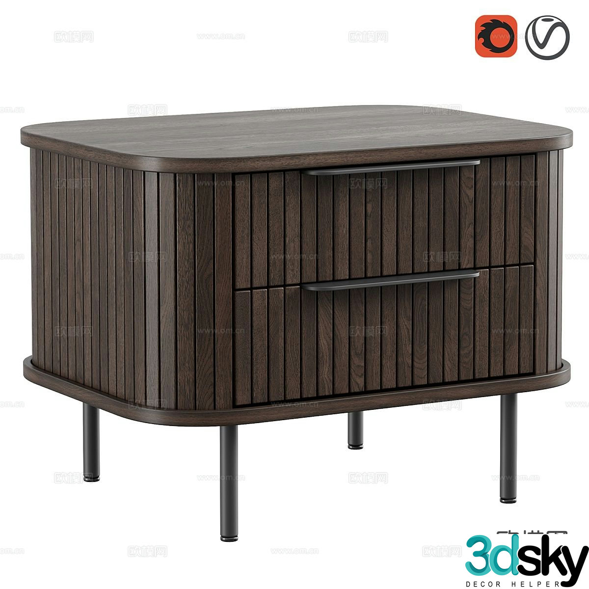 Modern bedside table 3d model