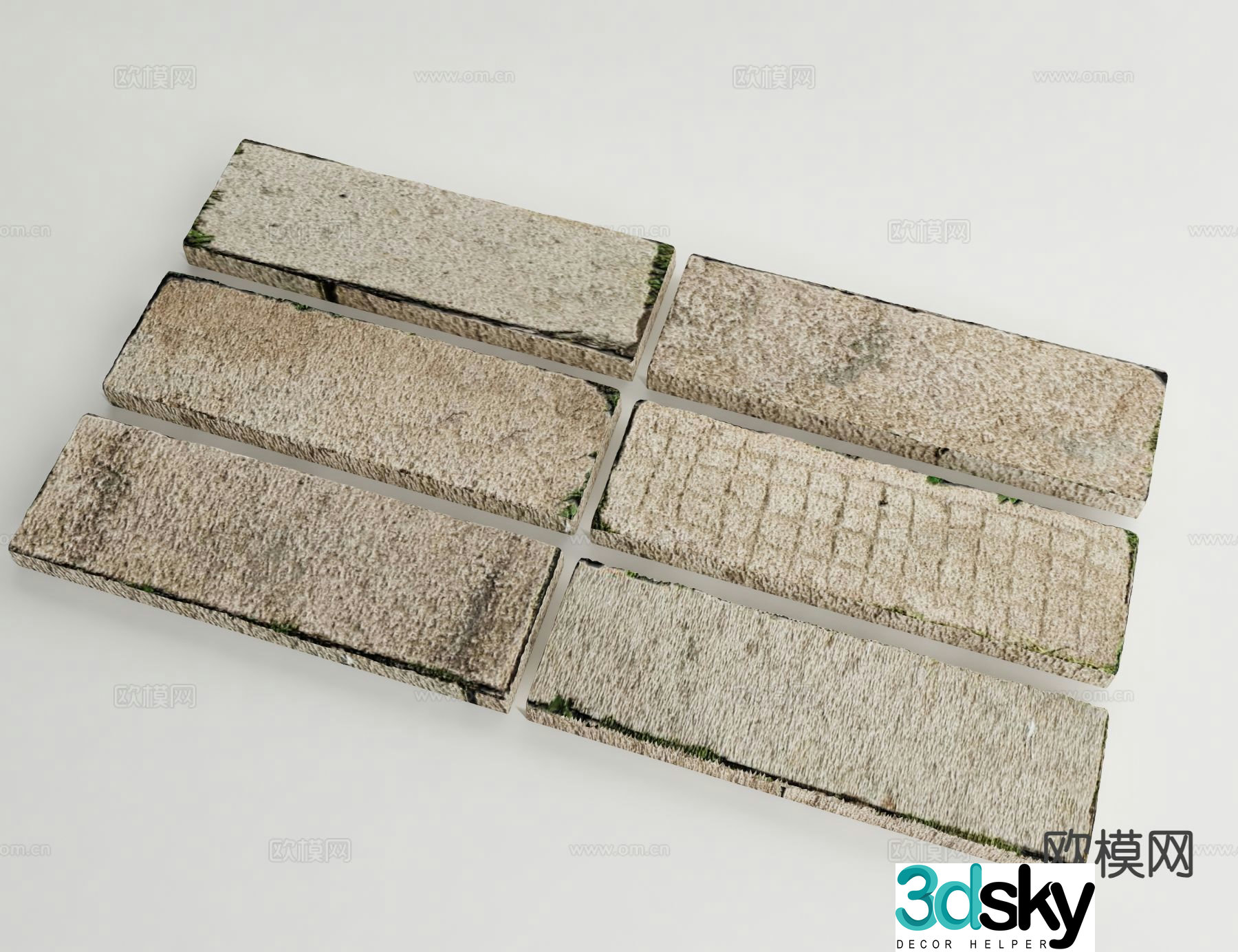 Modern Tingbu Landscape Tingbu Stone Road Stone Slab 3D Model