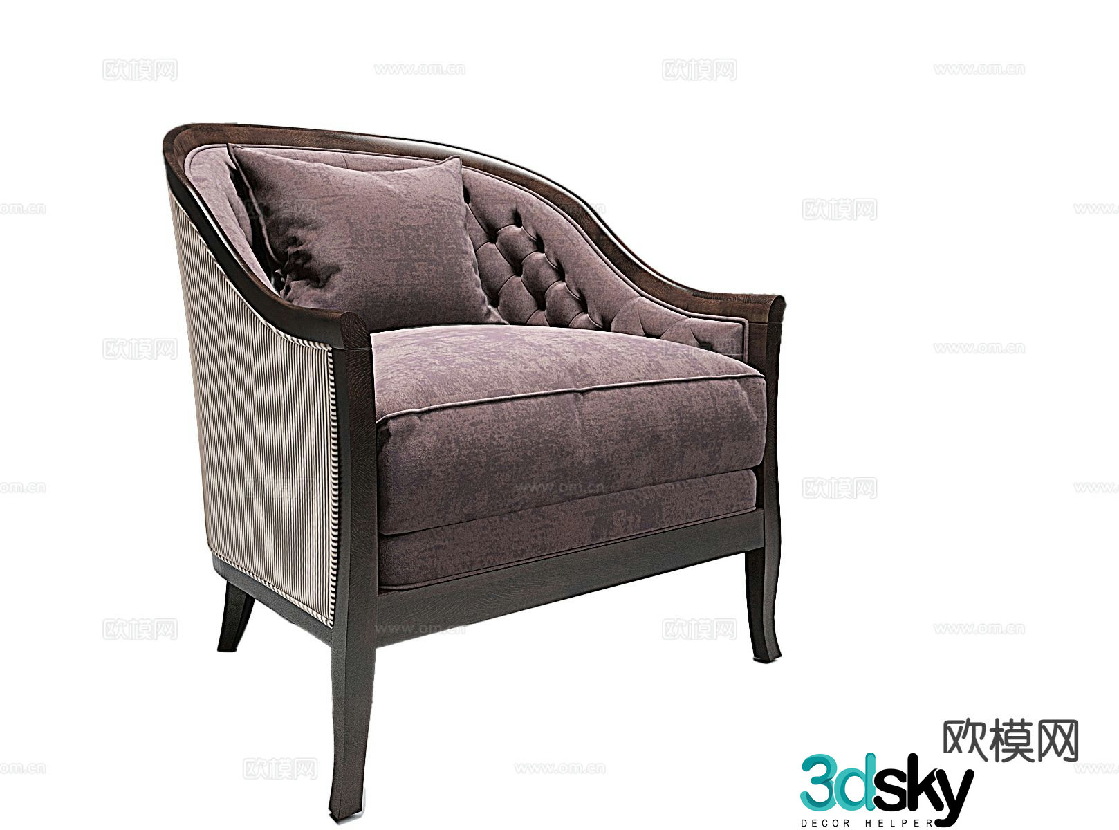 European style single sofa leisure sofa 3d model