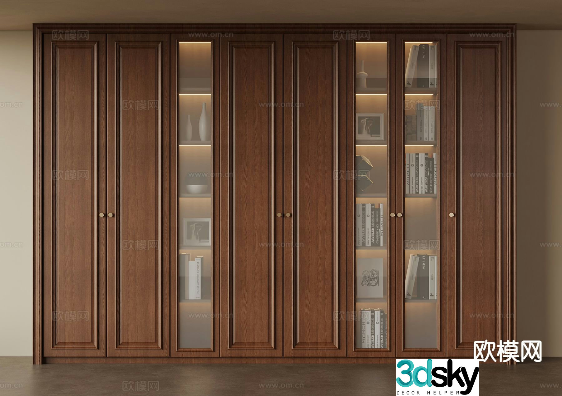 Medieval style bookcase 3D model
