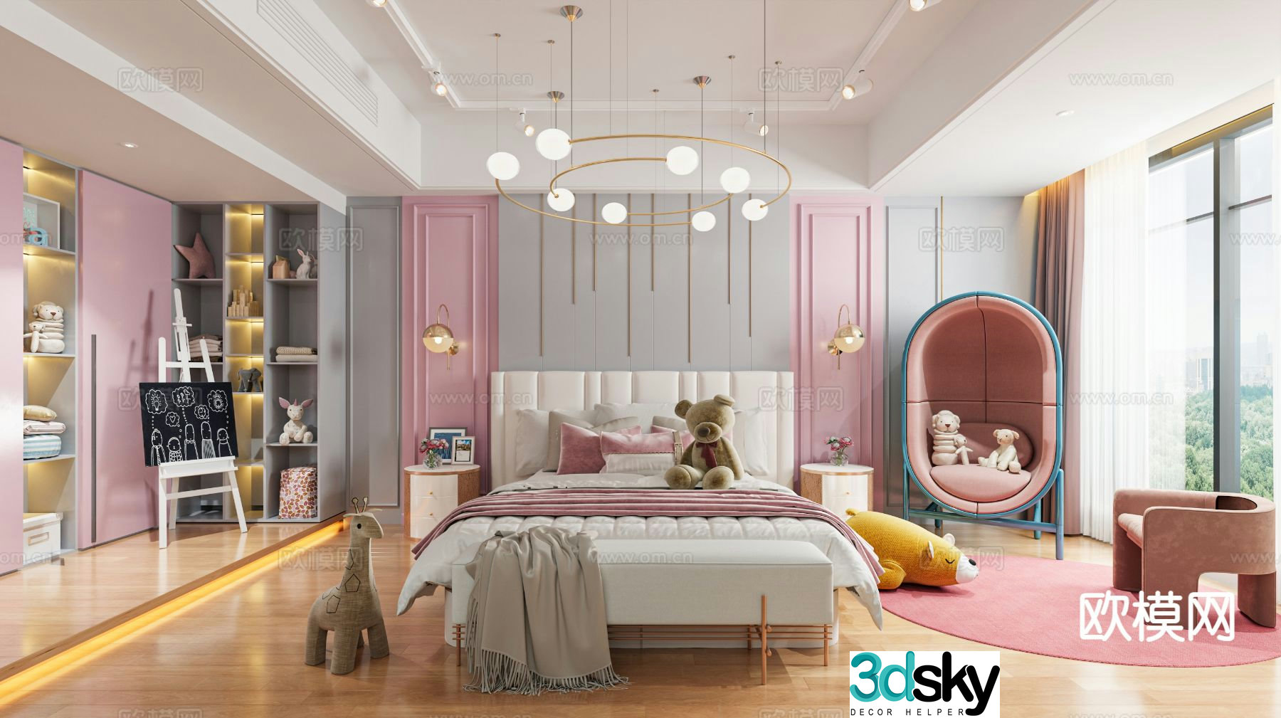 French style kids room girl’s room children’s room 3d model