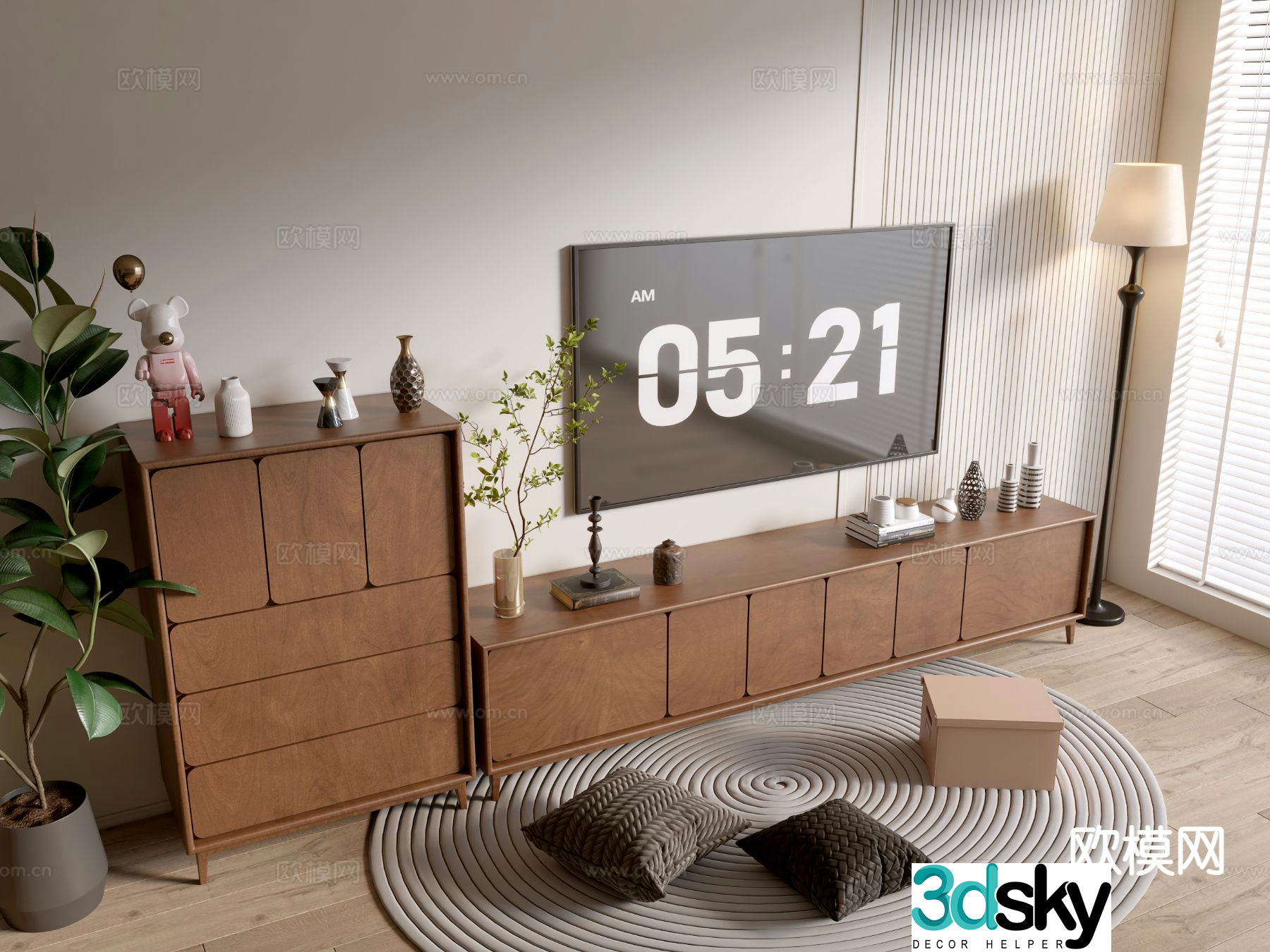 Medieval style TV cabinet 3D model