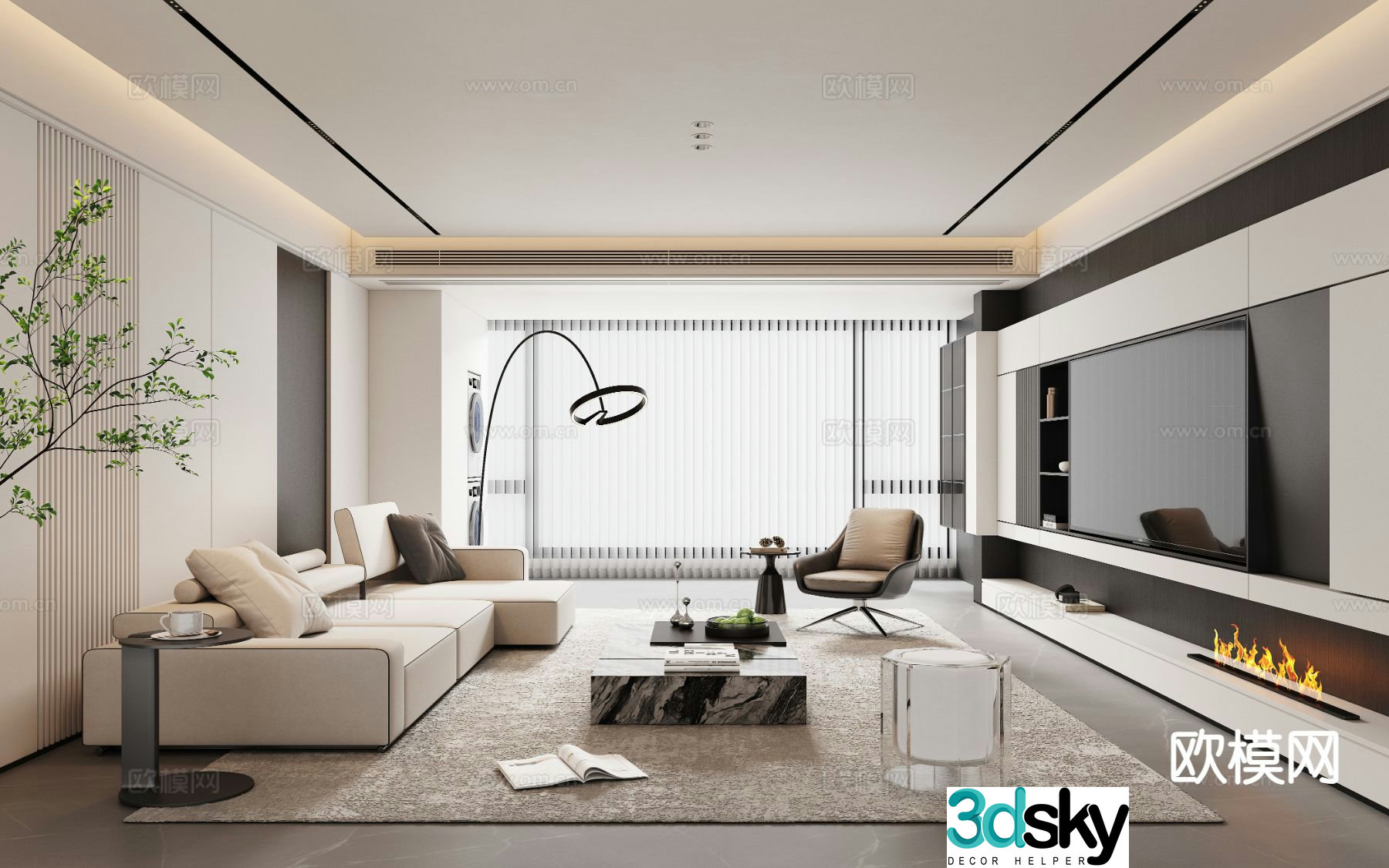 Modern living room 3d model