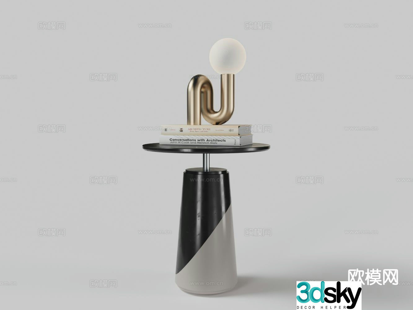 Modern corner table side table round table 3D model