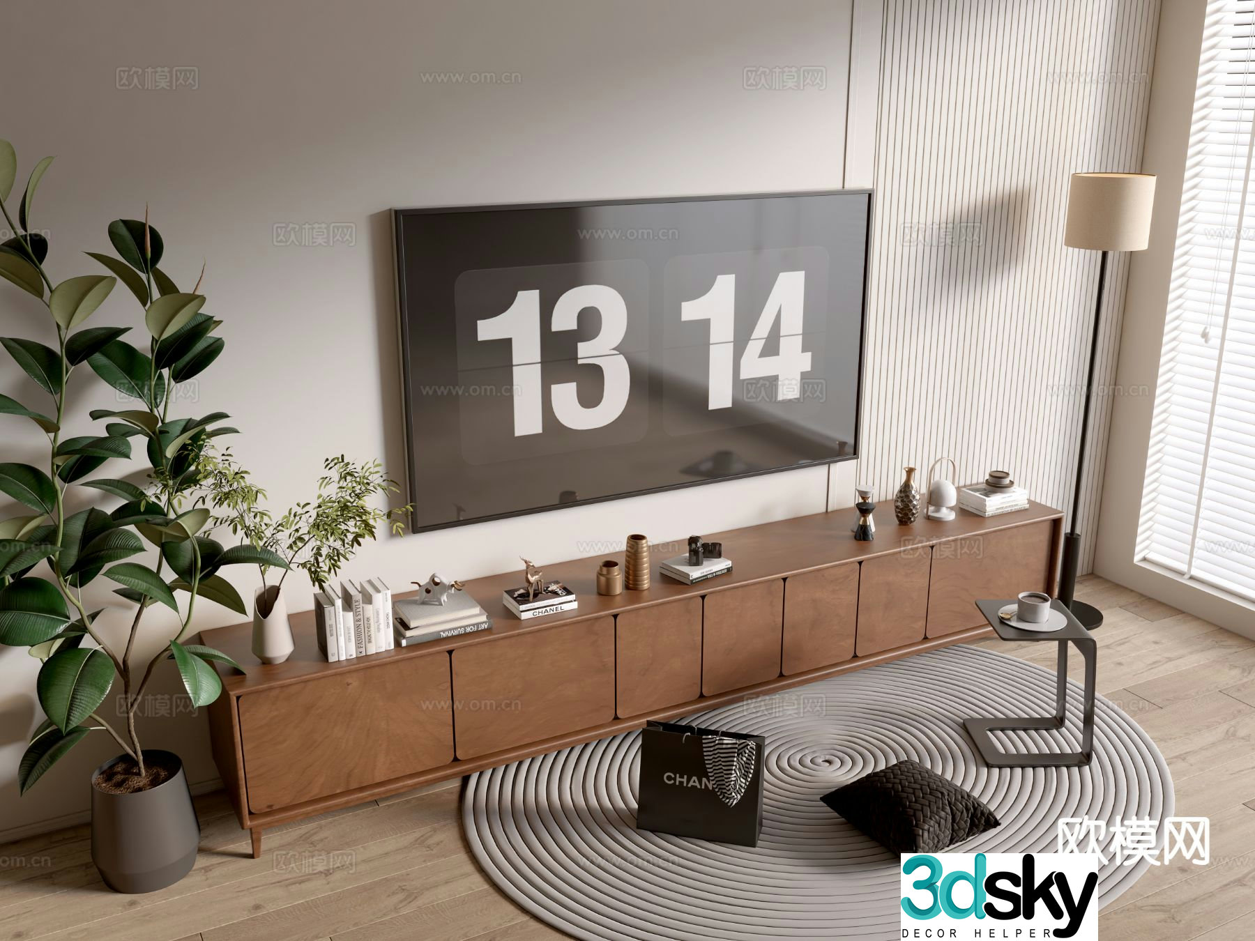Medieval style TV cabinet 3D model