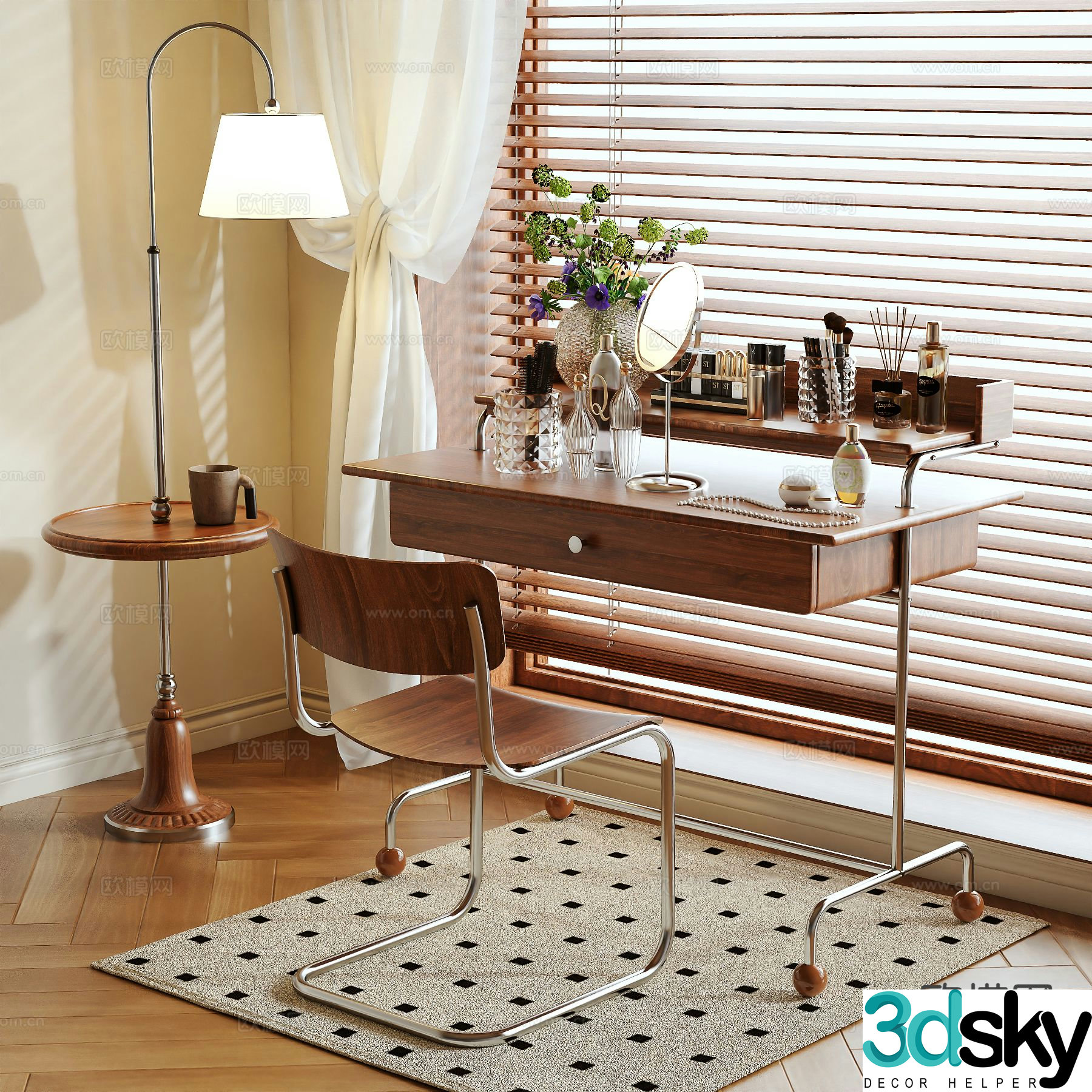 Medieval style dressing table 3d model