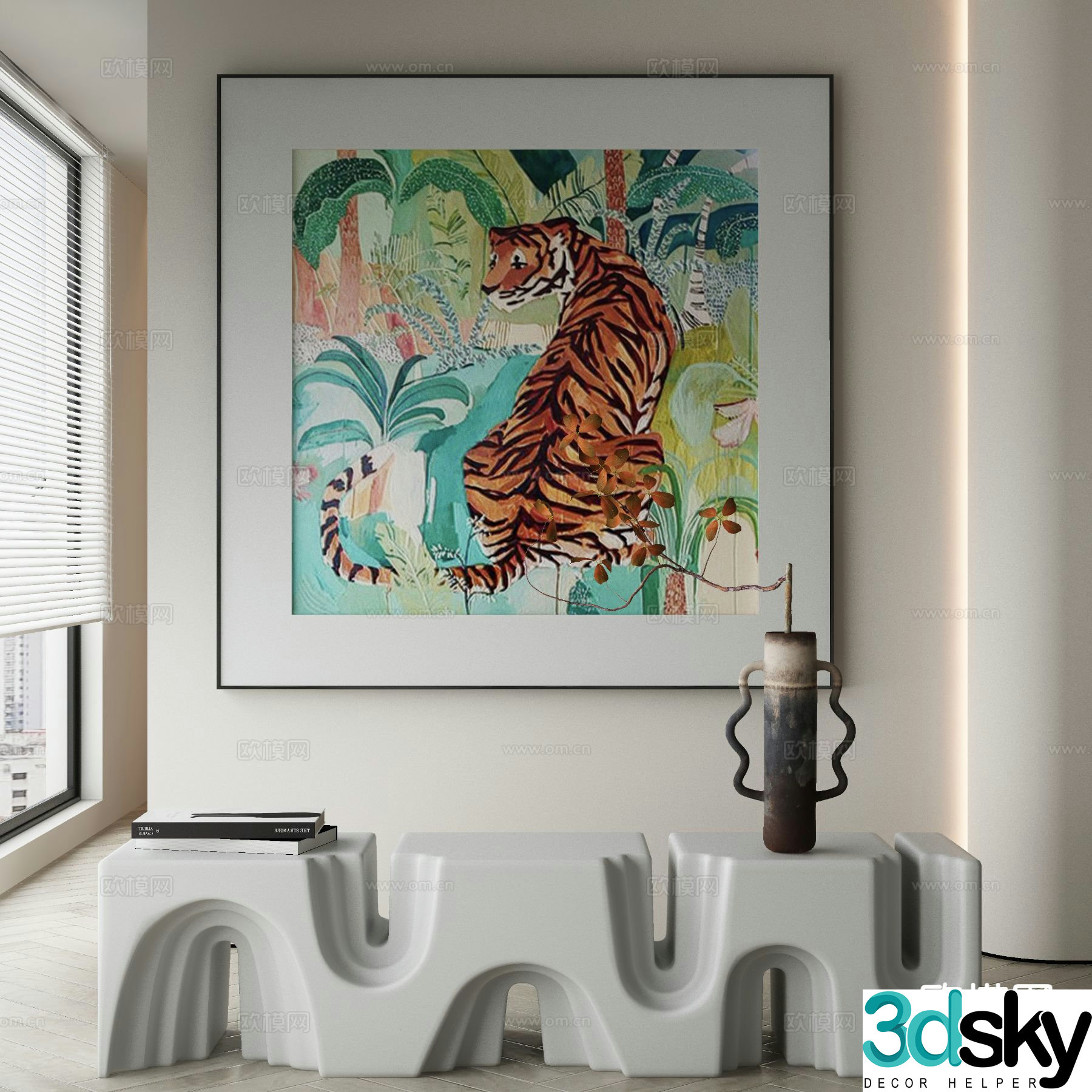Modern art painting decorative painting 3d model