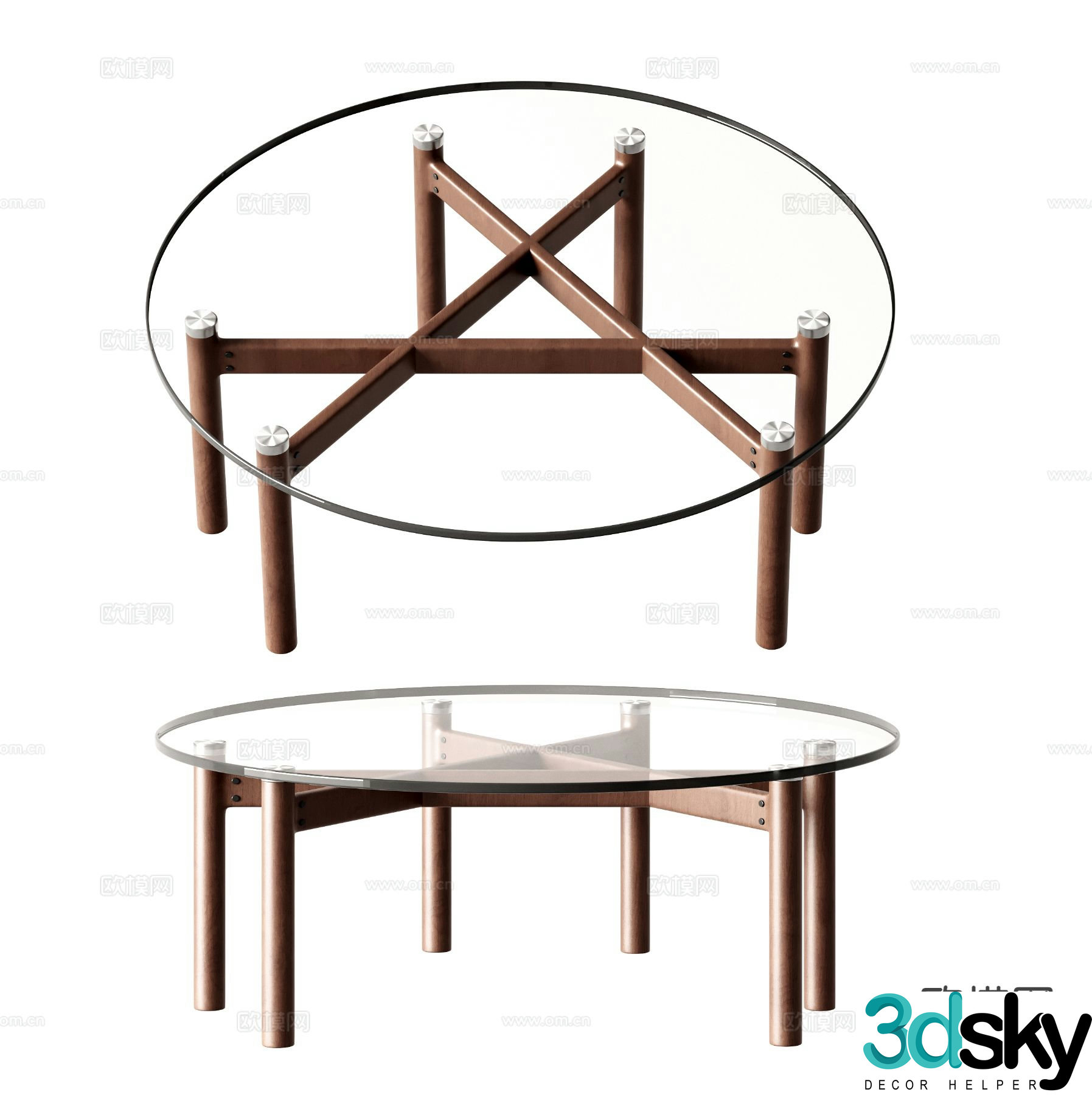 Medieval style coffee table round coffee table 3d model
