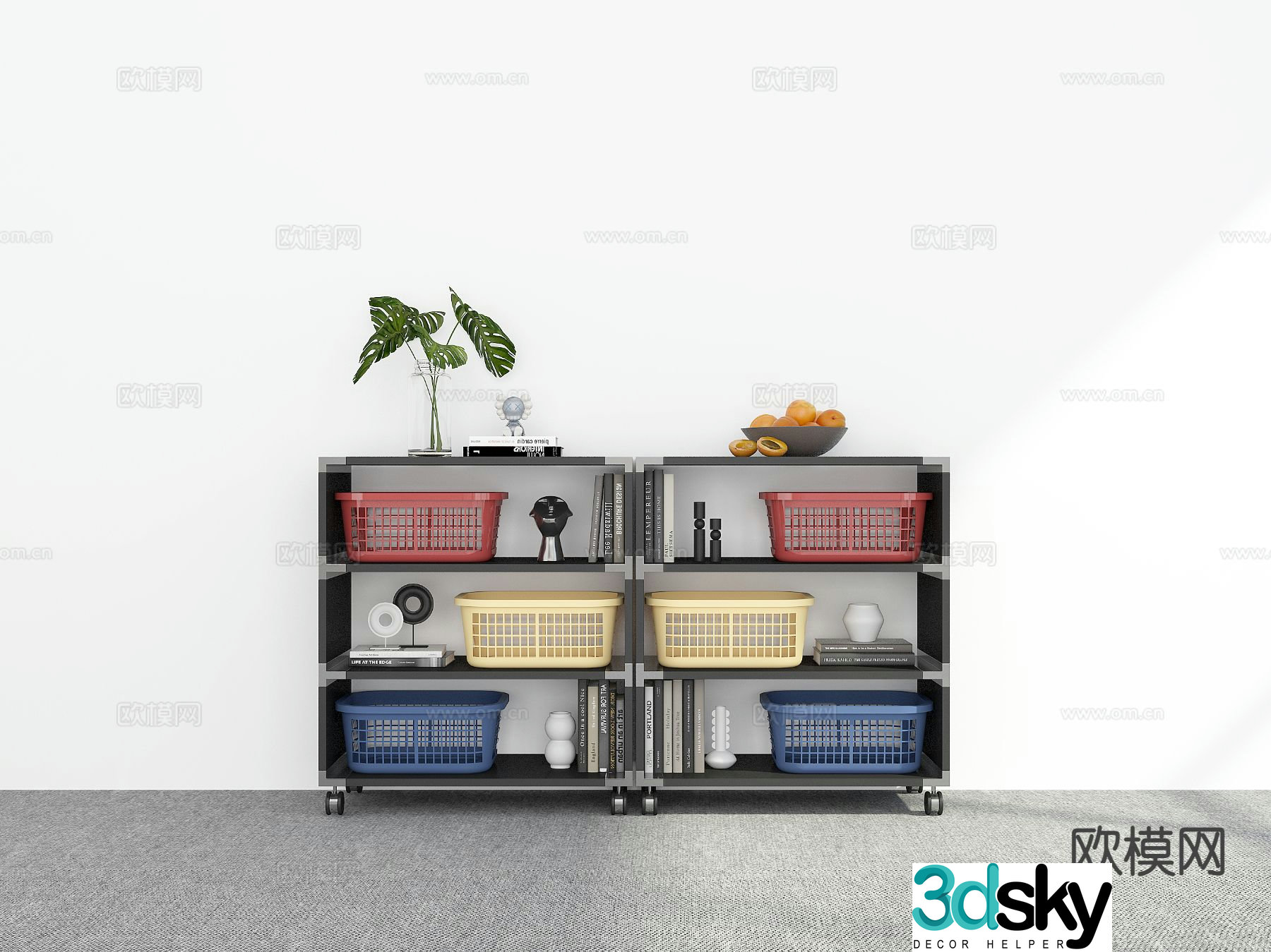 Modern side cabinet entrance cabinet 3d model