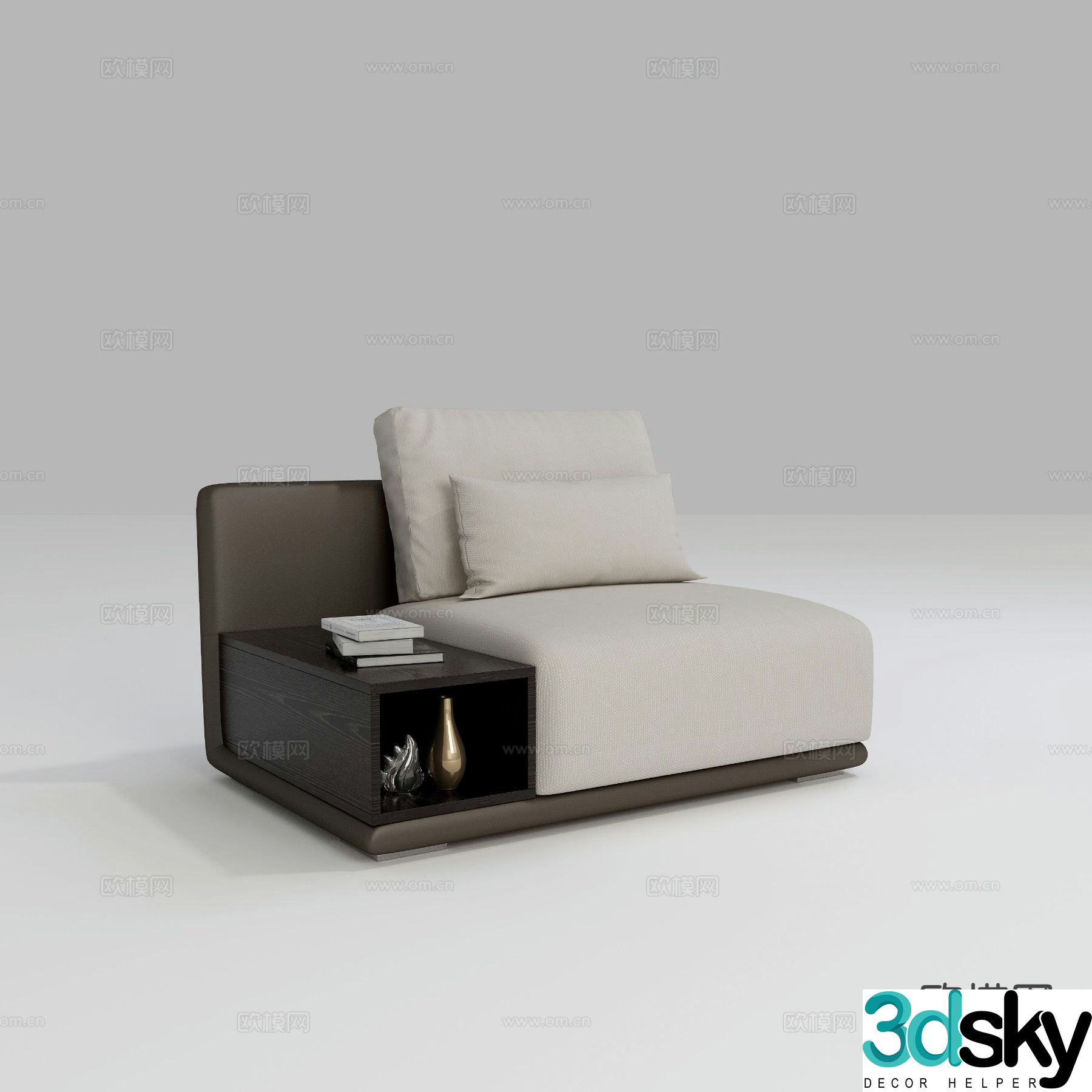 Modern single sofa functional sofa 3d model