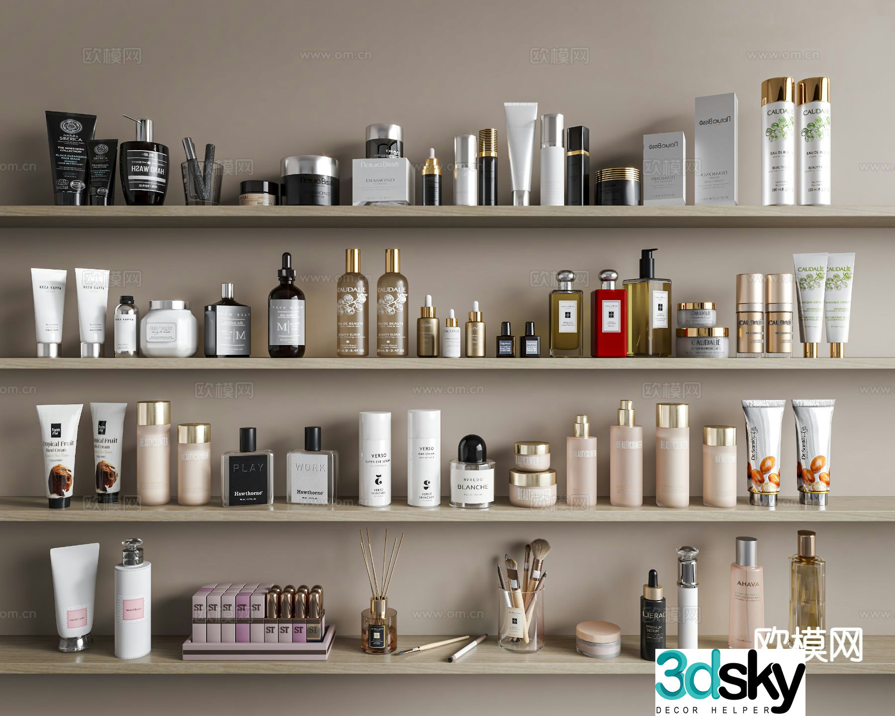 Cosmetics skin care products beauty 3d model