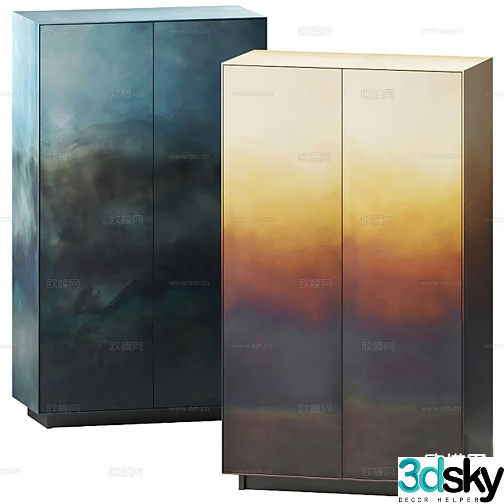 Italian storage cabinet finished cabinet wardrobe 3d model