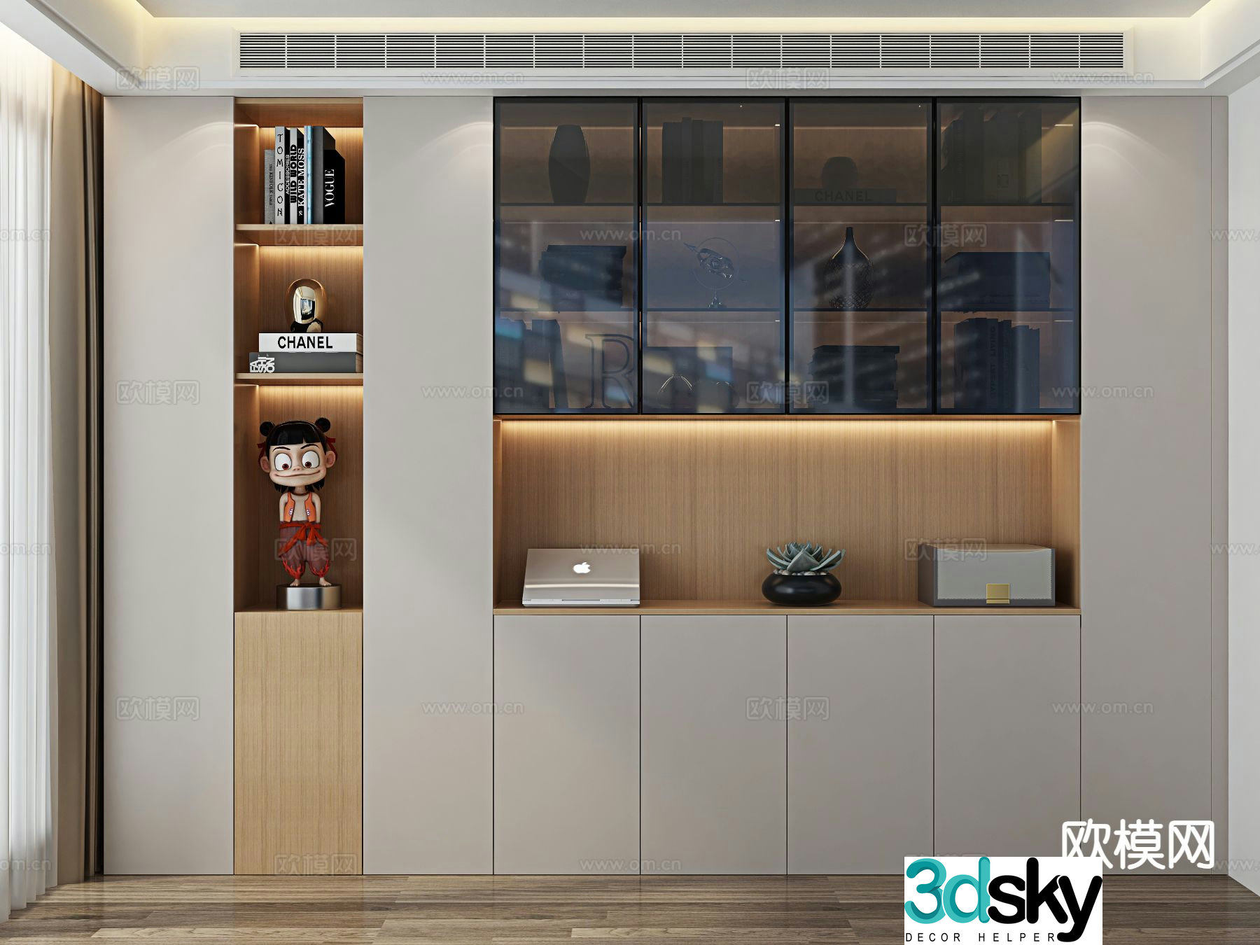 Modern bookcase 3d model