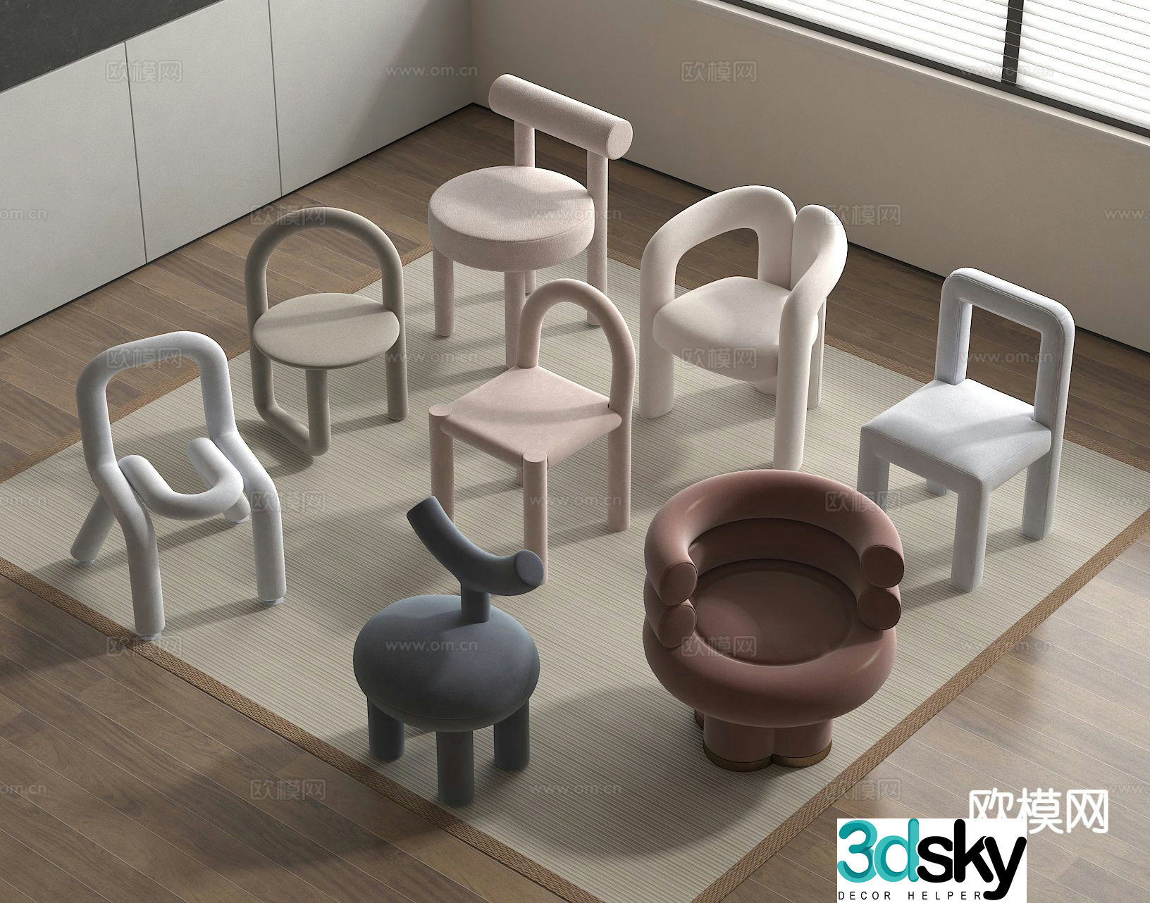 Modern children’s chair stool children’s stool 3d model