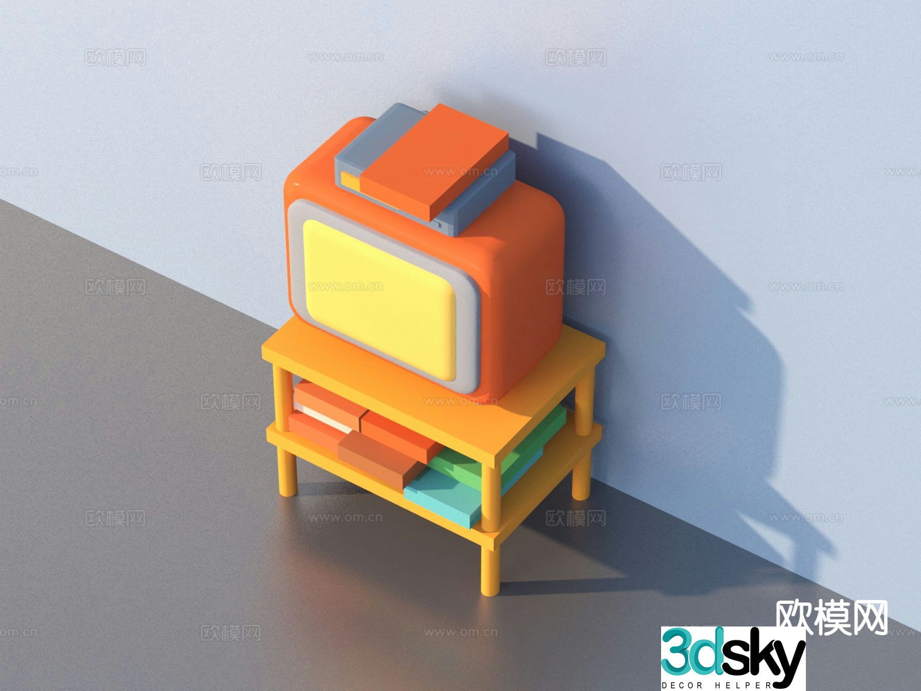 Cartoon toys building block toys sketch 3d model