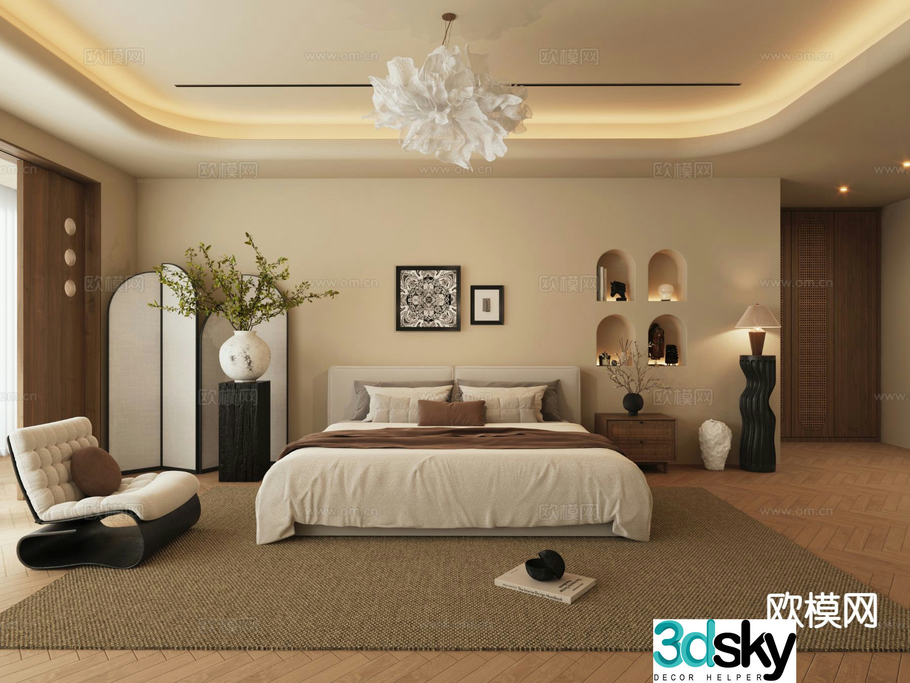 Medieval style bedroom master bedroom 3d model