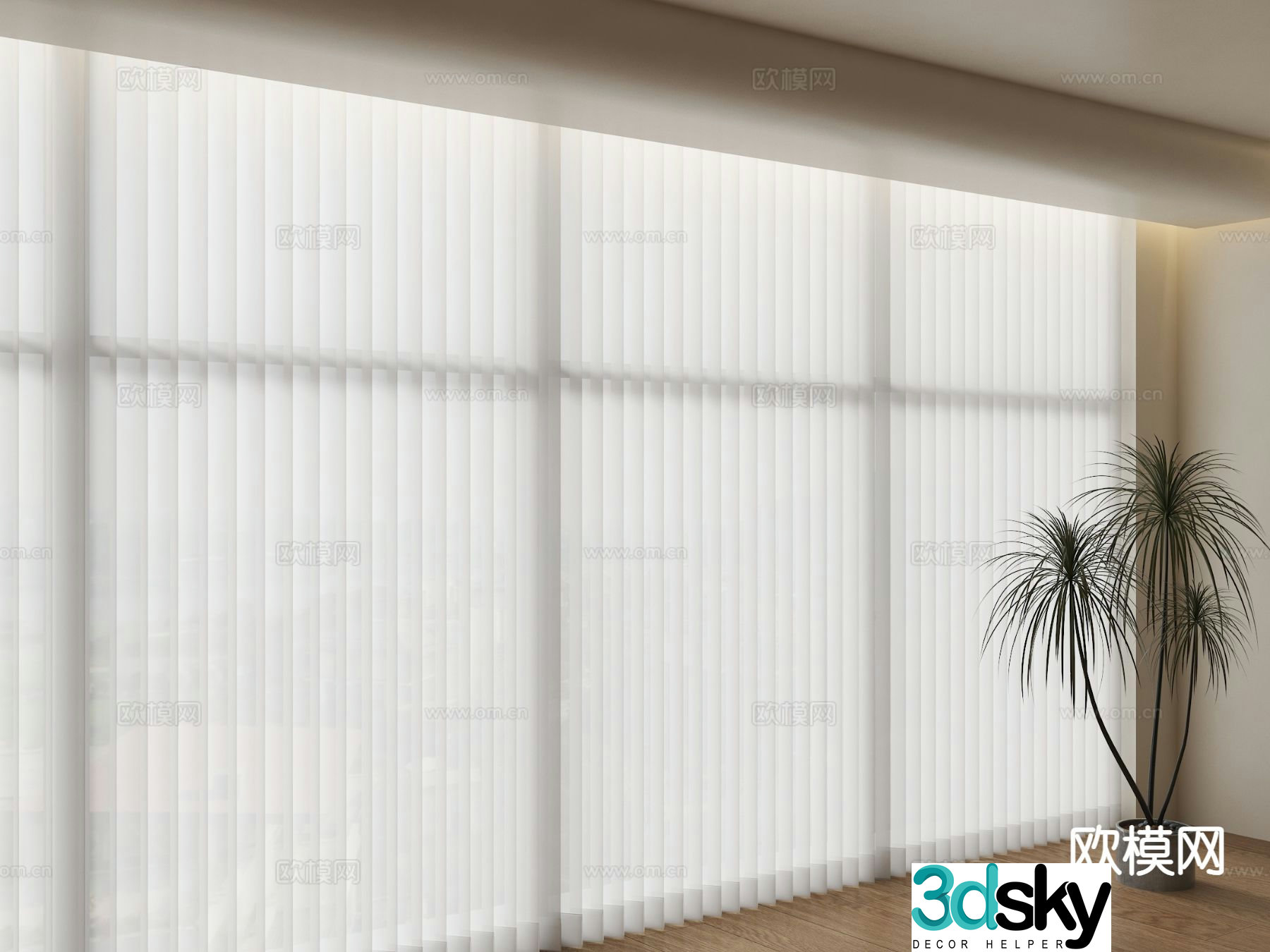 Cream style curtains fantasy curtains 3d model