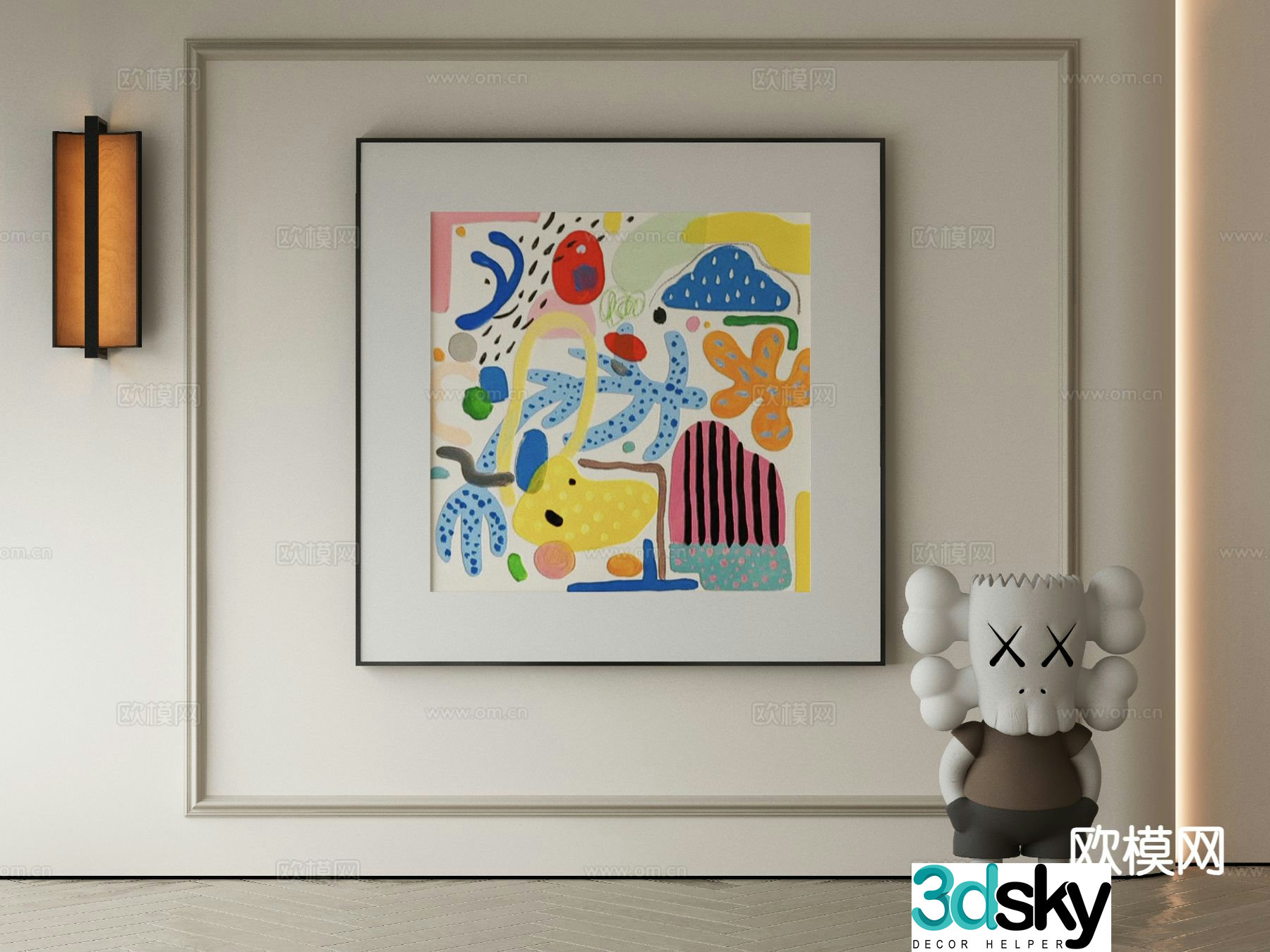 Modern decorative painting dopamine hanging painting children hanging painting 3d model