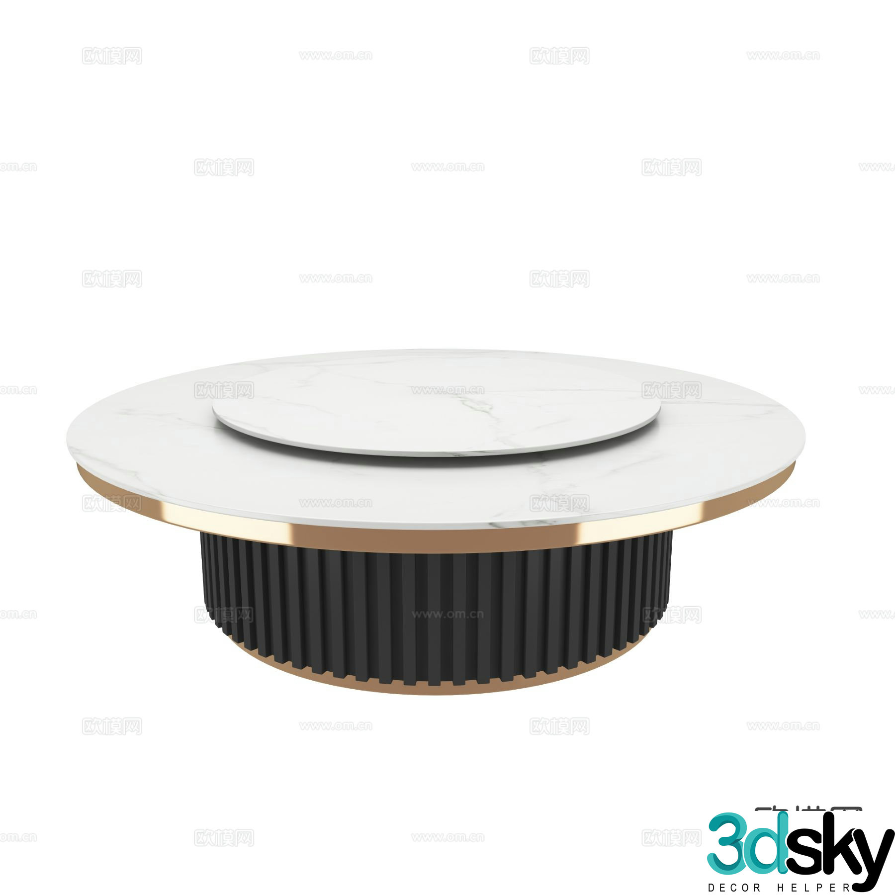 Modern round table dining table 3d model