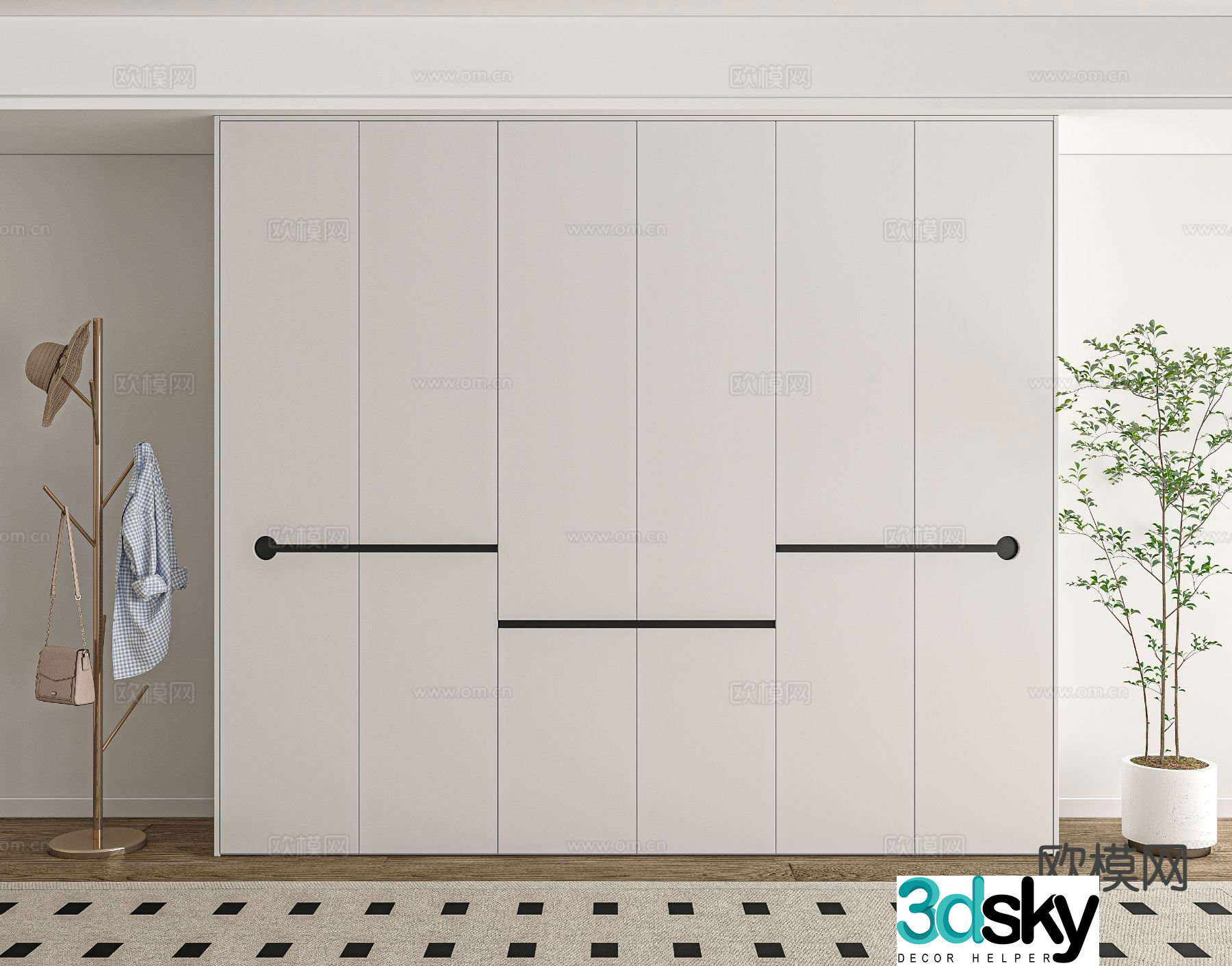 Modern minimalist wardrobe 3d model
