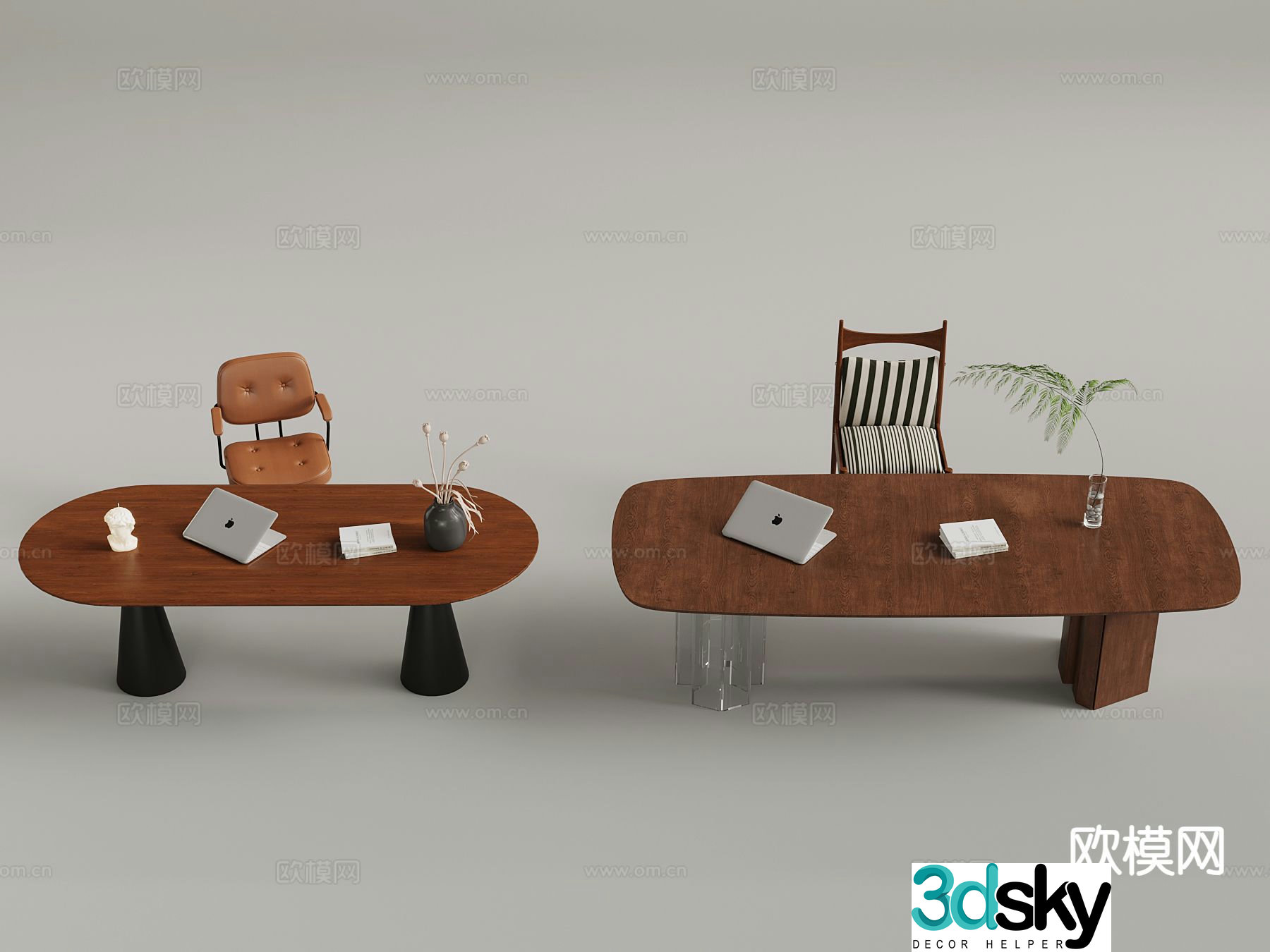 Medieval style desk and chair 3d model