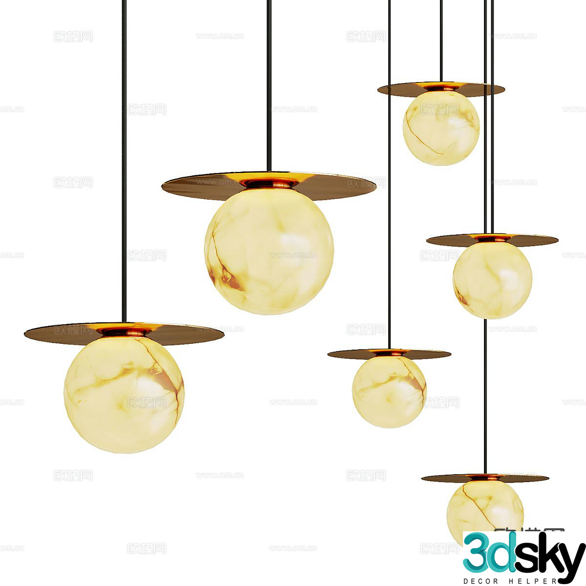 Light luxury small chandelier 3D model