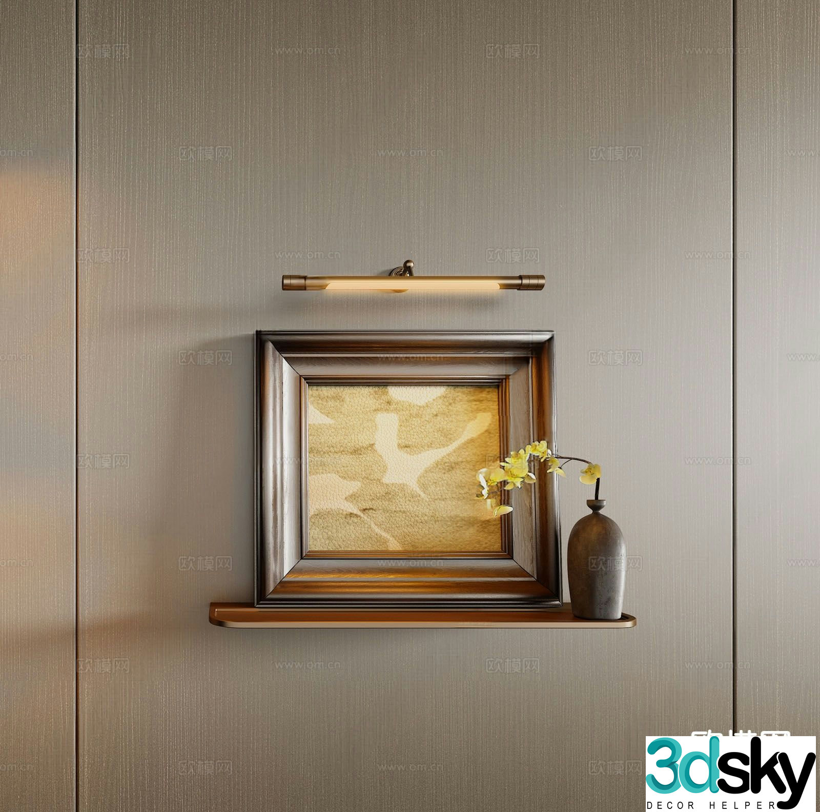 Medieval style hanging picture frame 3d model
