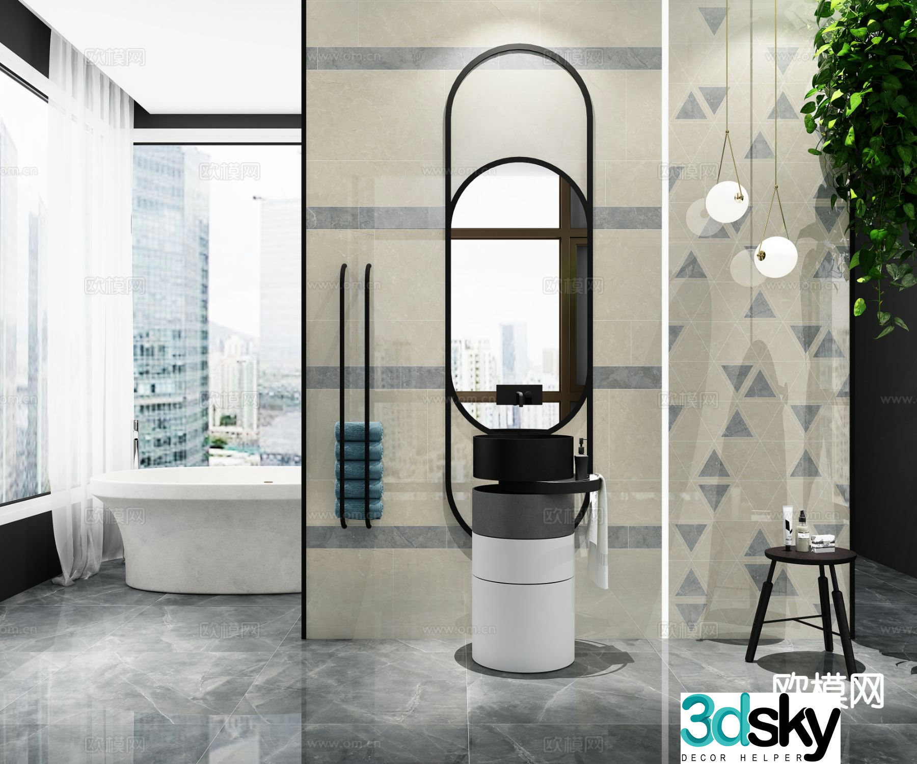 Modern bathroom bathroom 3d model