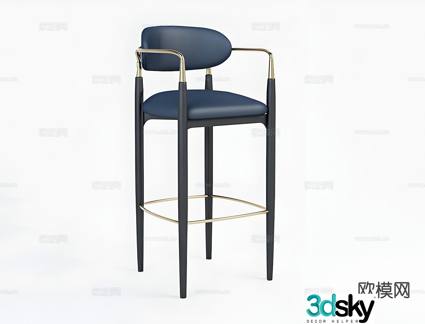 Modern bar stool bar stool high stool 3d model