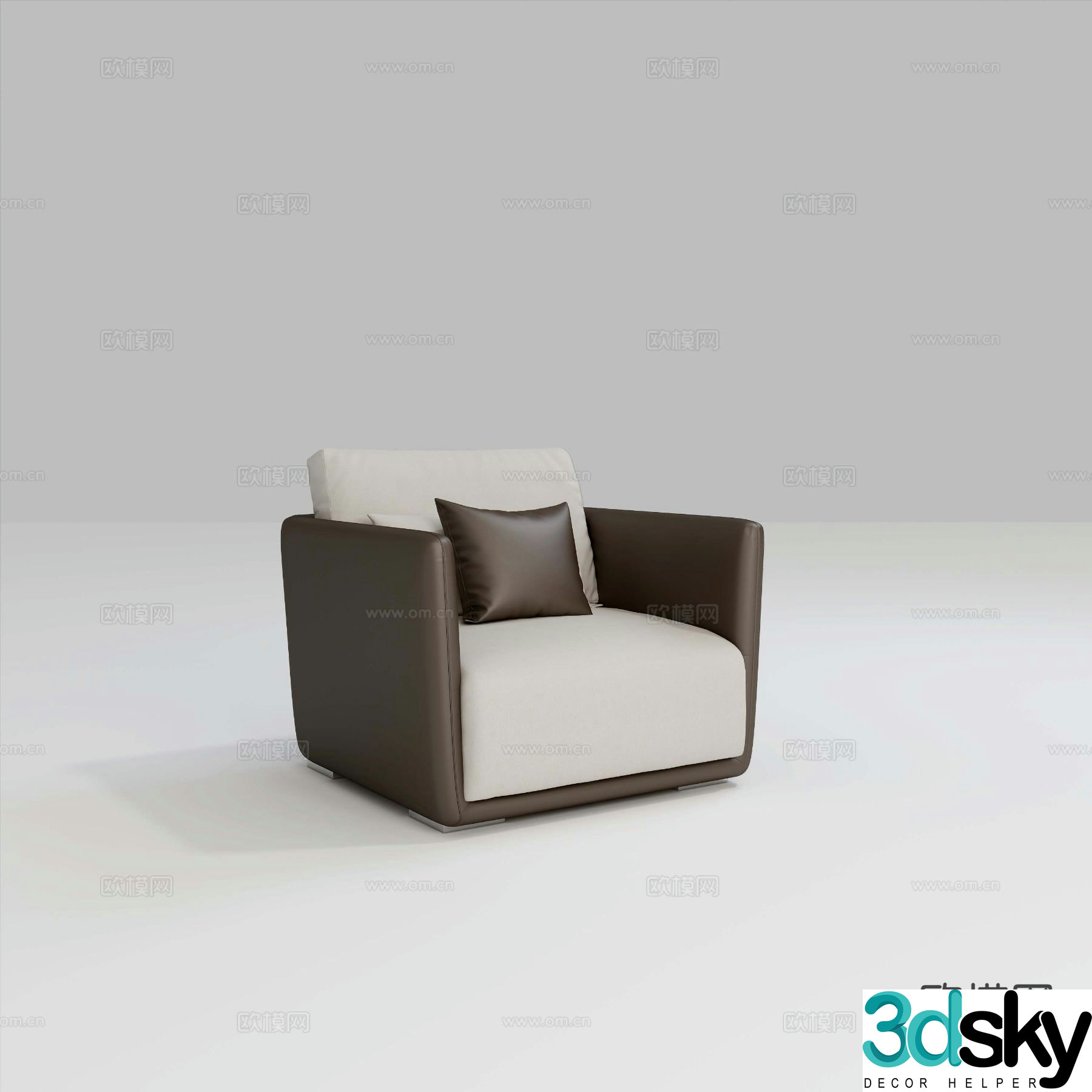 Italian single sofa 3d model