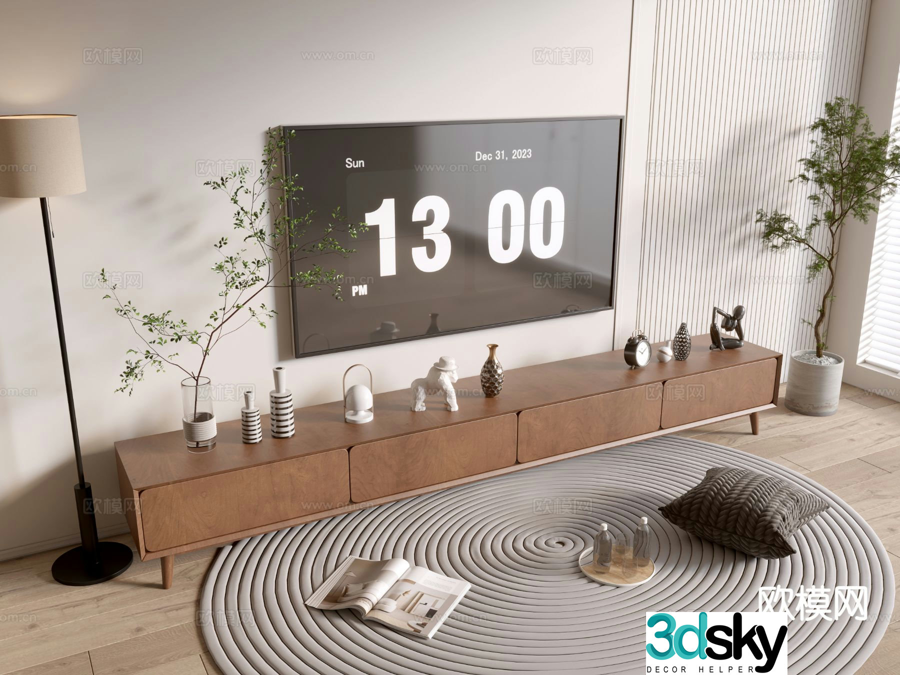 Medieval style TV cabinet 3D model