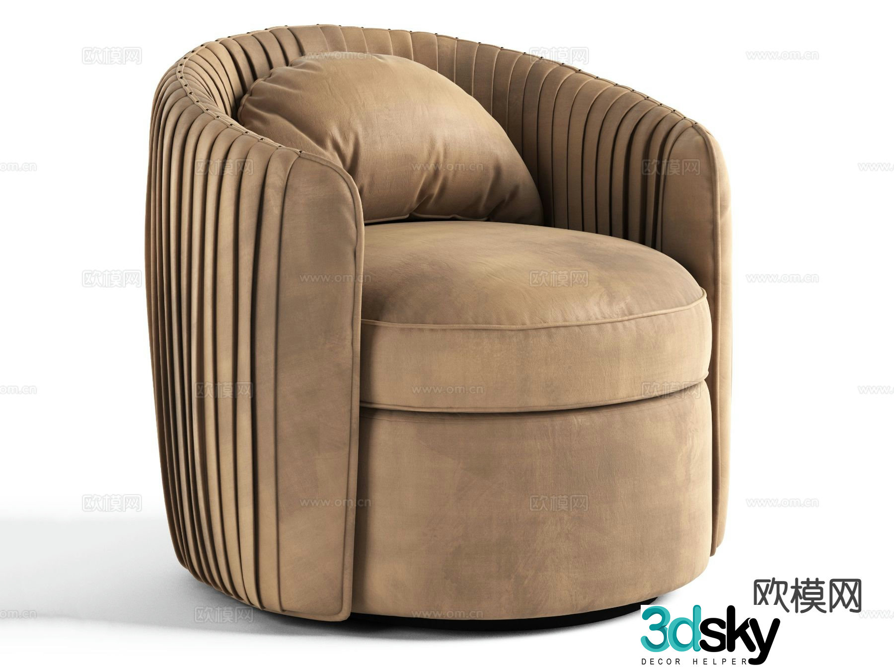 Simple European single sofa leisure sofa 3d model