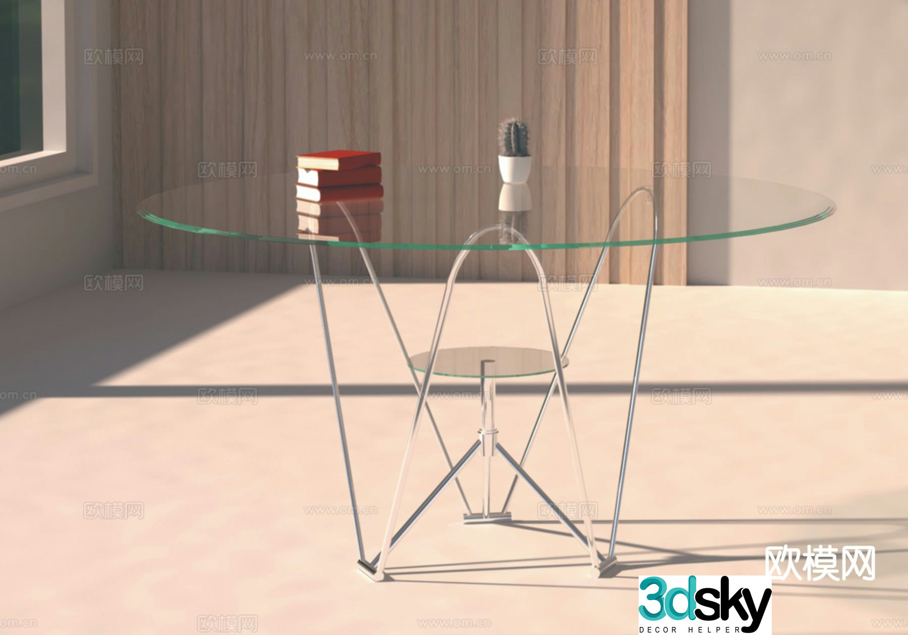 Round coffee table glass coffee table 3d model