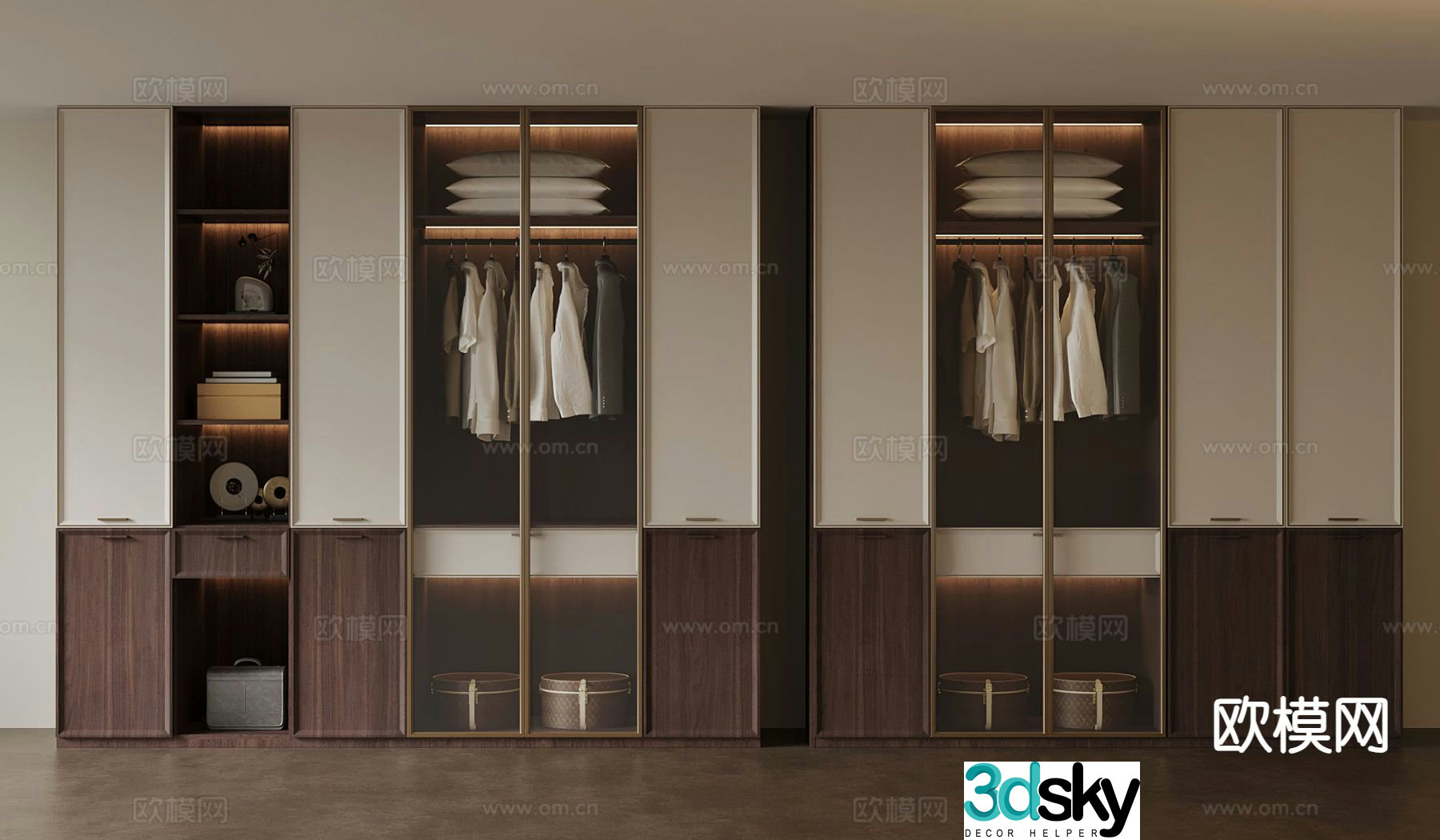 New Chinese style wardrobe 3d model